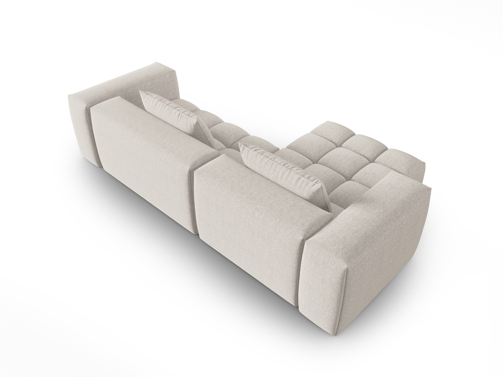 Cosmopolitan Design Ecksofa Verona 3-Sitzer Strukturierter Stoff Sorella Beige Links