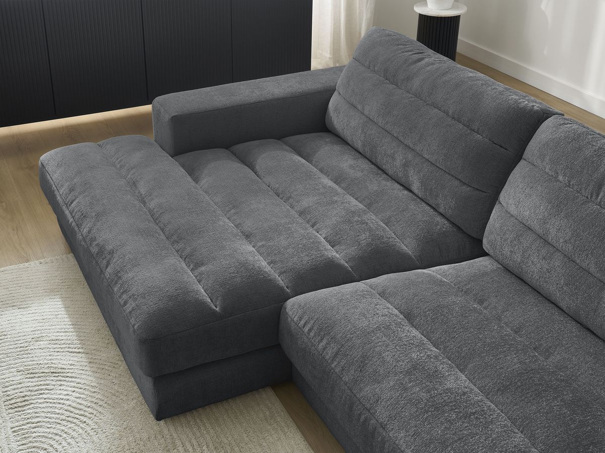 Bobochic Sierra Ecksofa Strukturstoff Dunkelgrau Ecke links