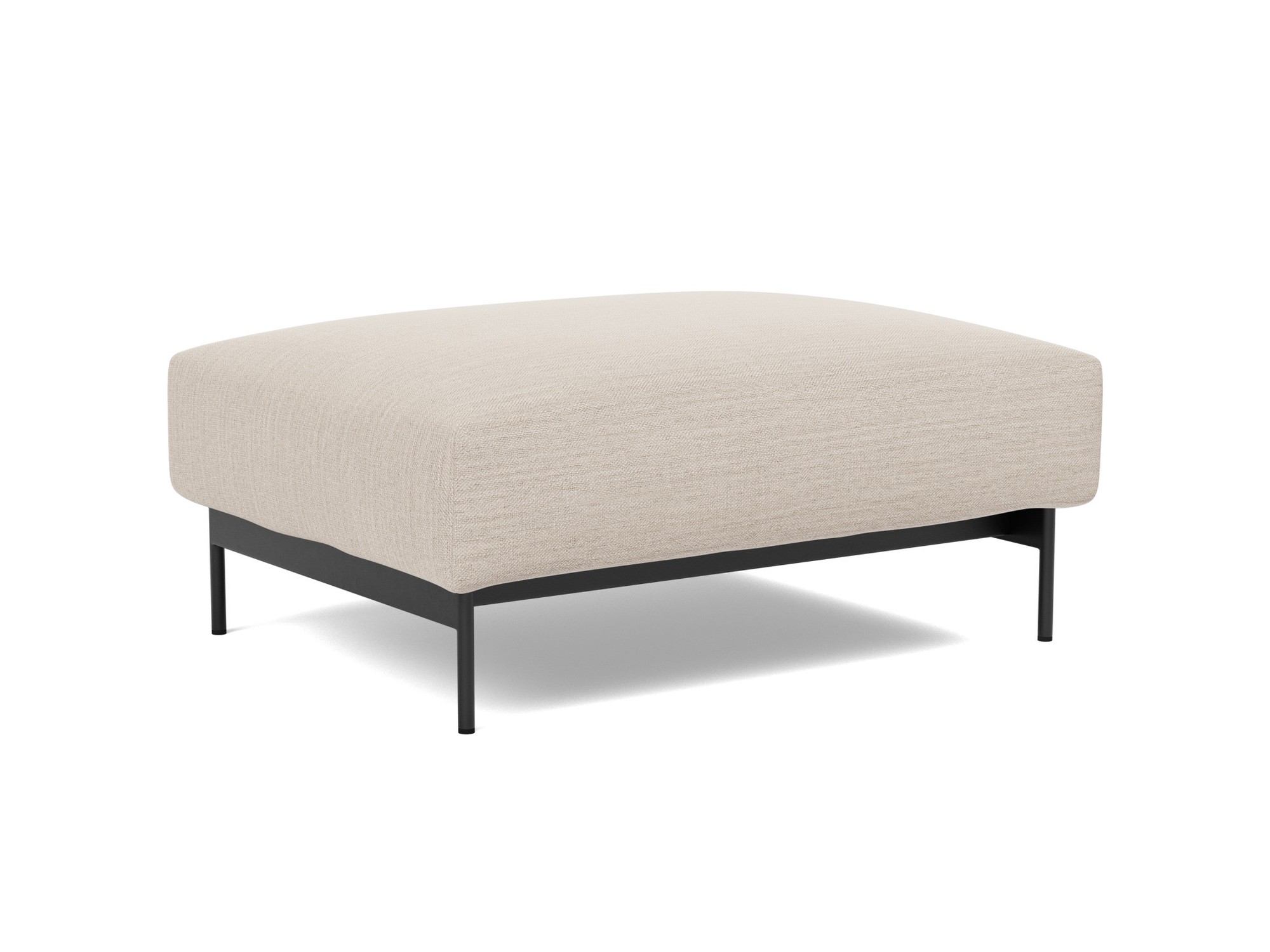 Hocker Malloy Webstoff Blida 612-Sand-Grey Beine Schwarzes Metall