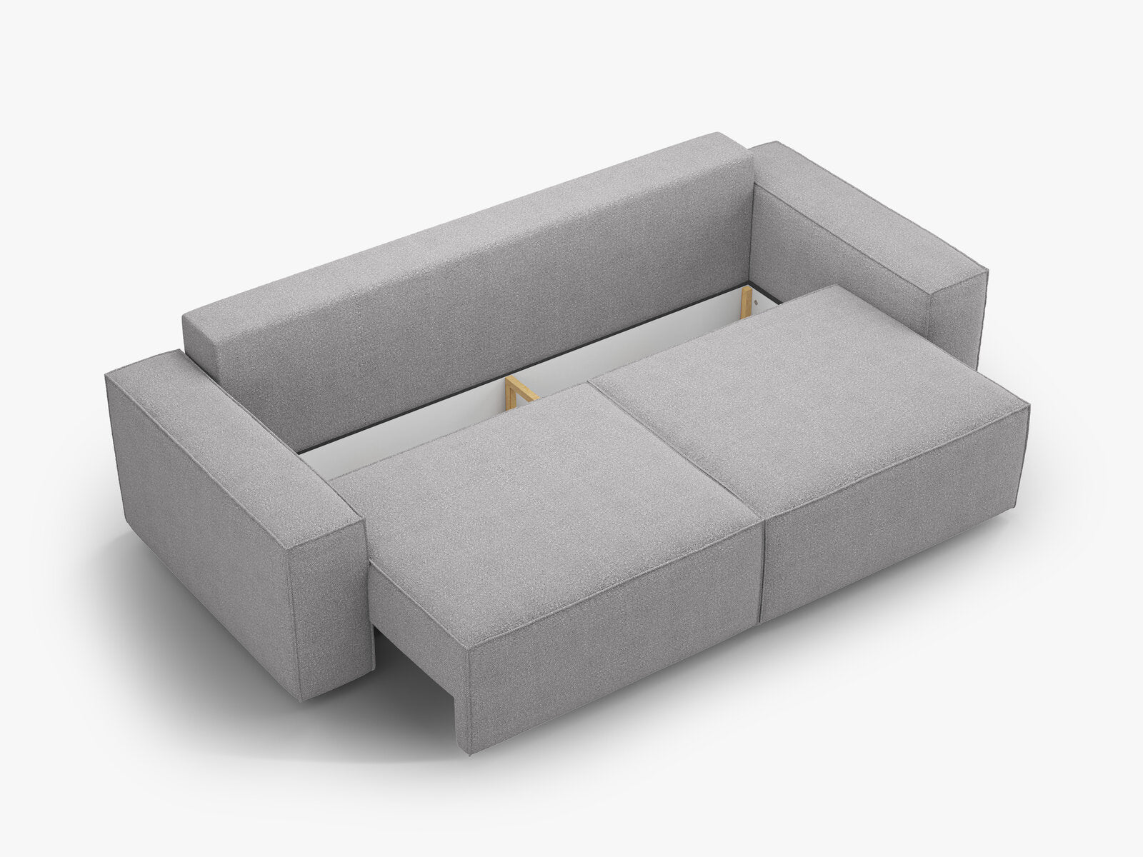 Micadoni Schlafsofa Jodie 3-Sitzer Boucle Hellgrau