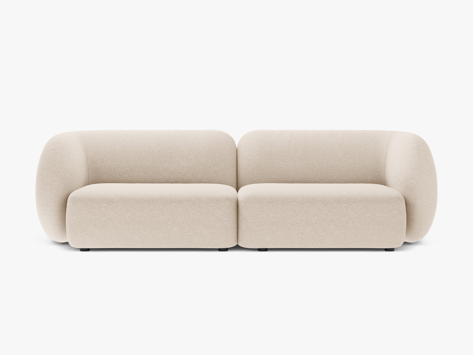 Micadoni Sofa Kate 4-Sitzer Strukturierter Stoff Hellbeige Melange