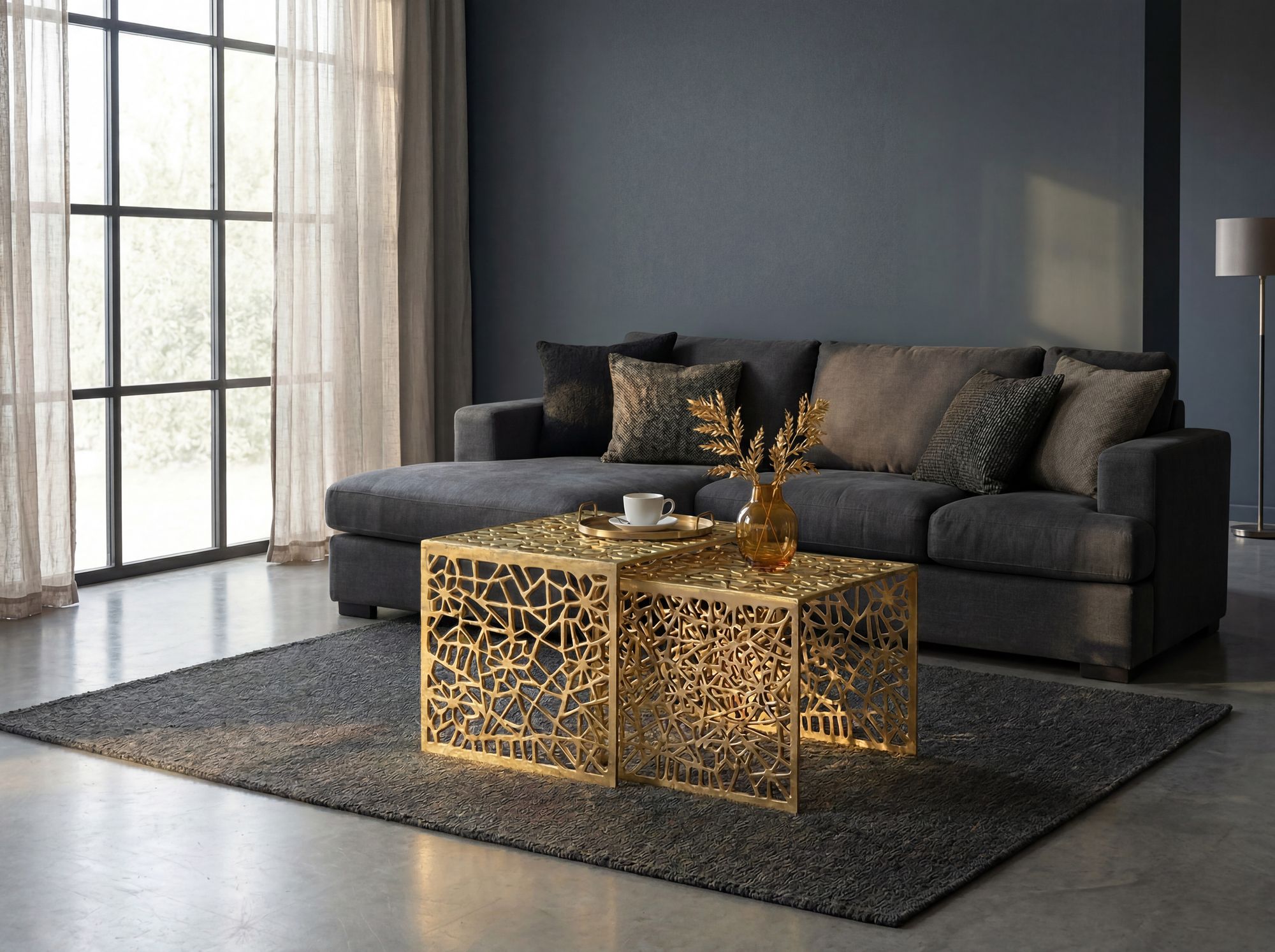 Satztisch 2er-Set Vormedal Aluminium Gold