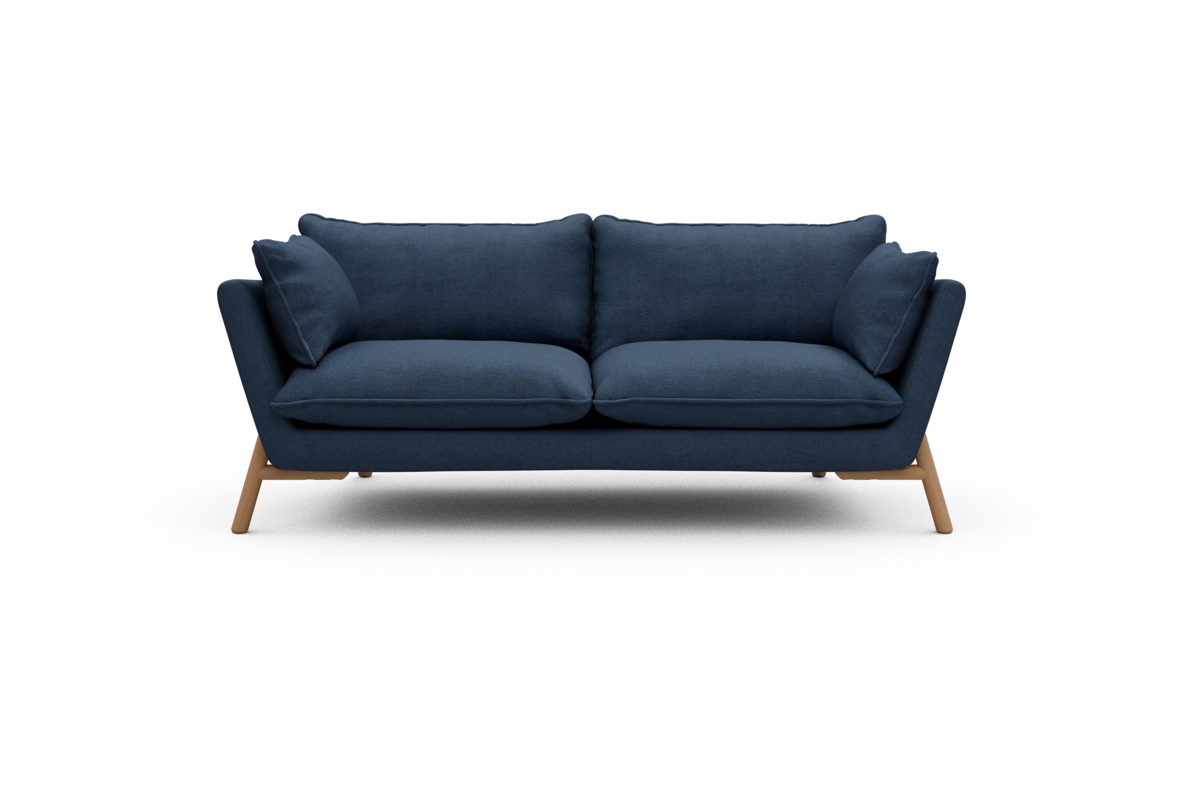 Skandi Home Sofa Emil PREMIUM 2-Sitzer Beinfarbe Eiche Natur Weda-Blue moebelfaktor