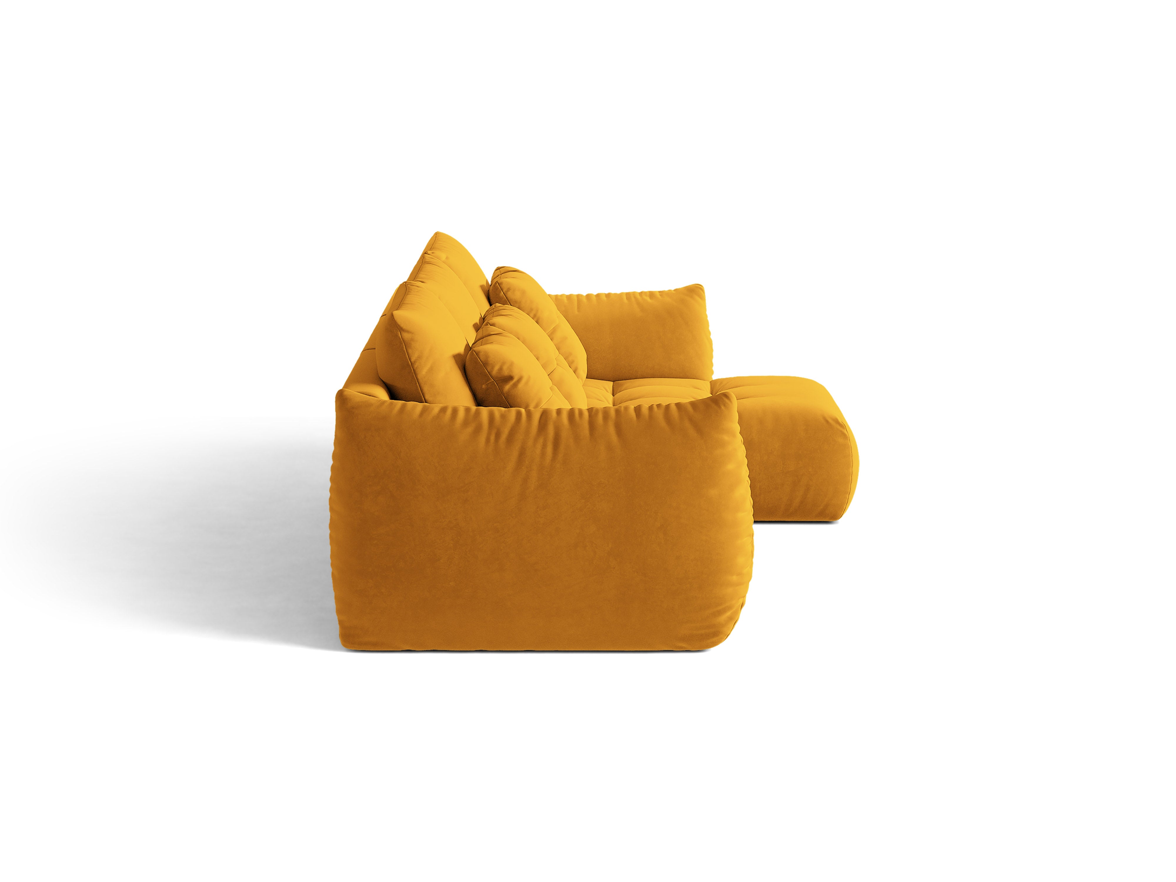 Micadoni Bloom Ecksofa 6-Sitzer Rechts Samt Casino Gelb