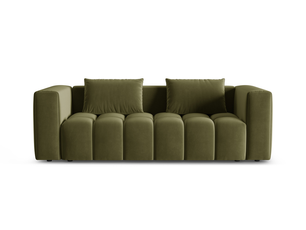 Cosmopolitan Design Schlafsofa Verona 3-Sitzer mit Bettkasten Samt Casino Hellgrün