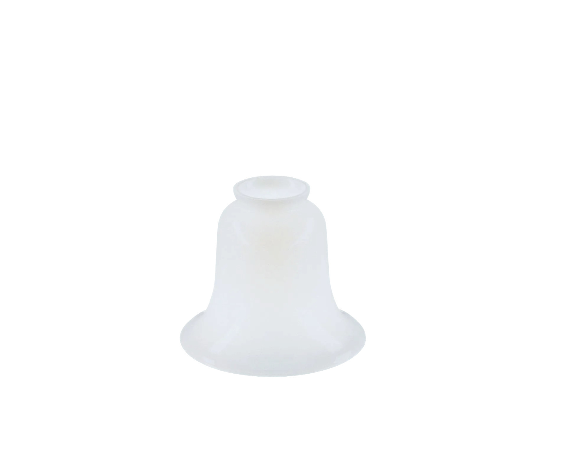 Berliner Messinglampen Glasschirm Nr. 01 Glockenform, Opalglas weiß glänzend