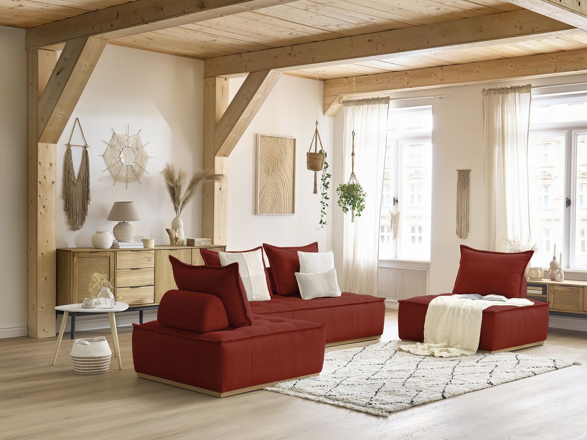 Bobochic Elisa Ecksofa Strukturstoff Orange