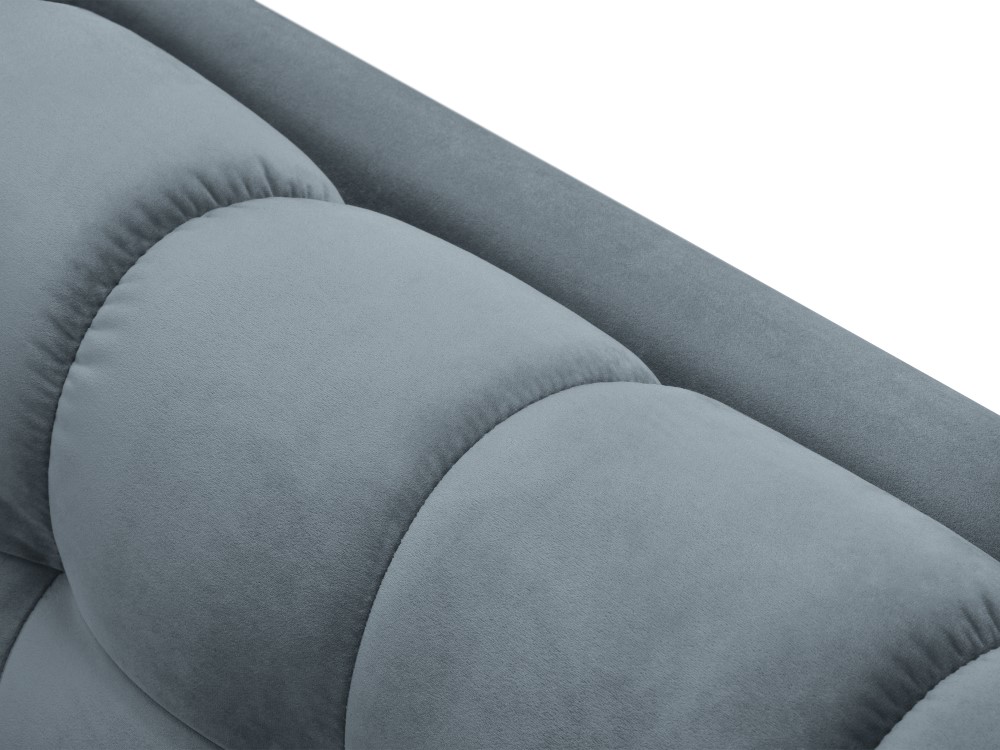 Cosmopolitan Design Sofa Bali 3-Sitzer Samt Bluvel Hellblau Beine Gold