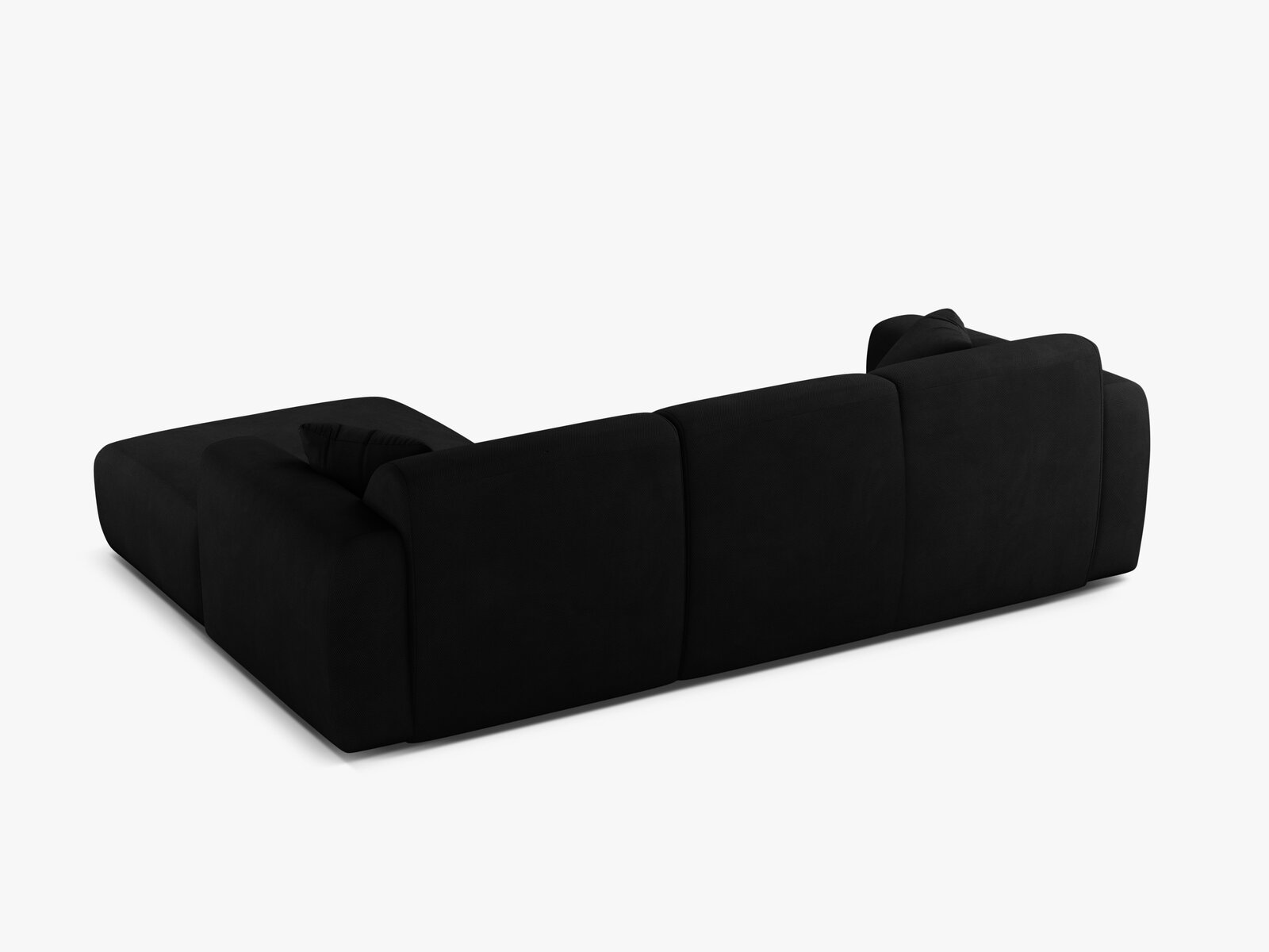 Micadoni Ecksofa Molino 4-Sitzer Rechts Strukturierter Stoff Rebel Schwarz