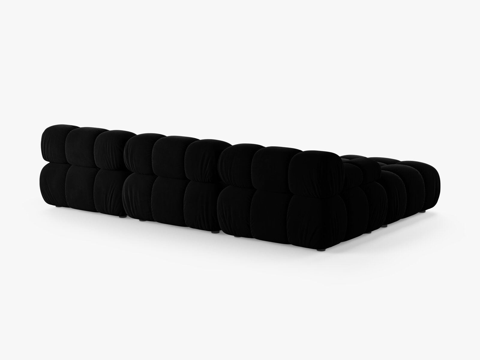 Micadoni Modulares Sofa Bellis 4-Sitzer mit flachem Modul Samt Venus Schwarz