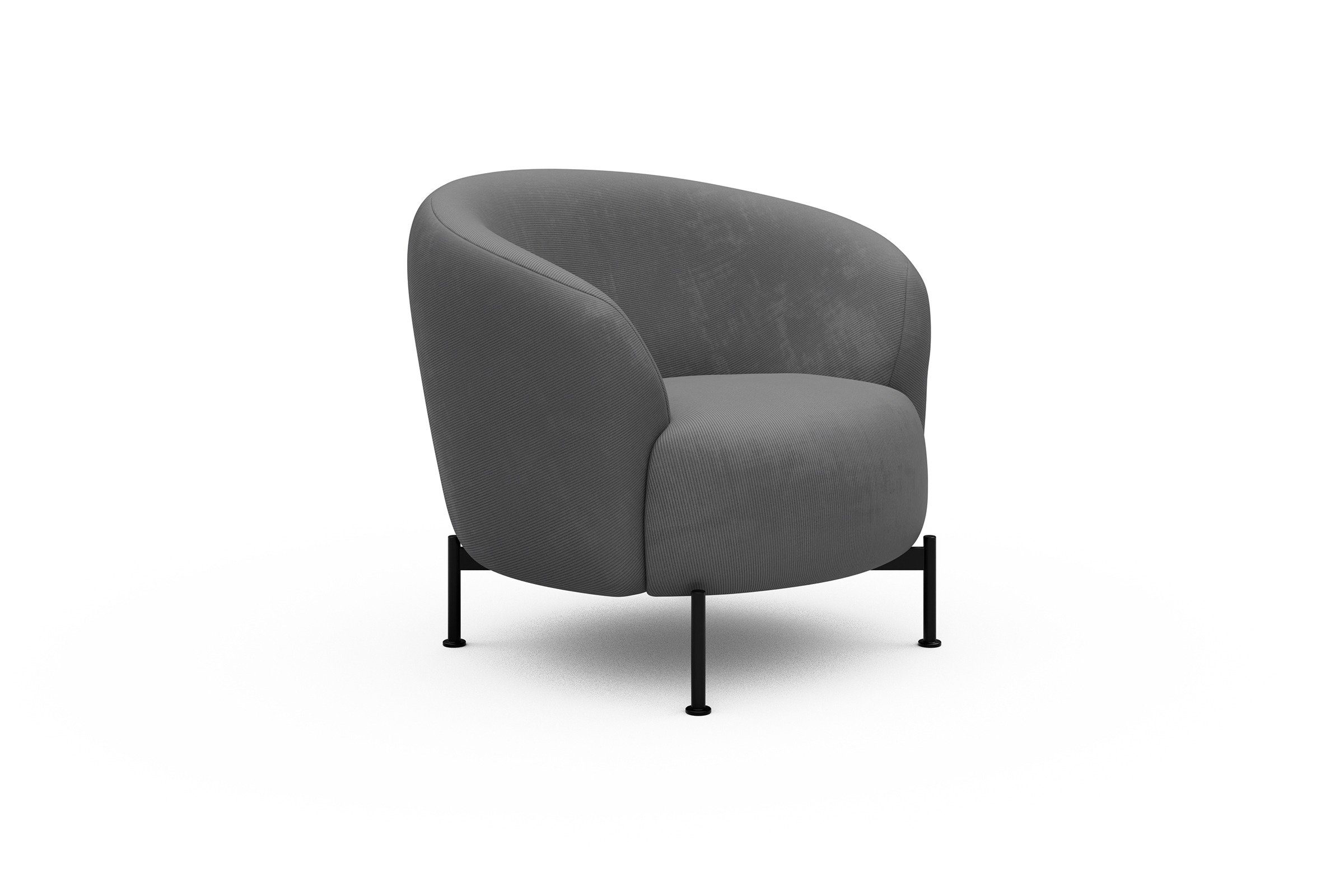 Sessel Ronda X-Metallgestell Schwarz Cordufine-Grey