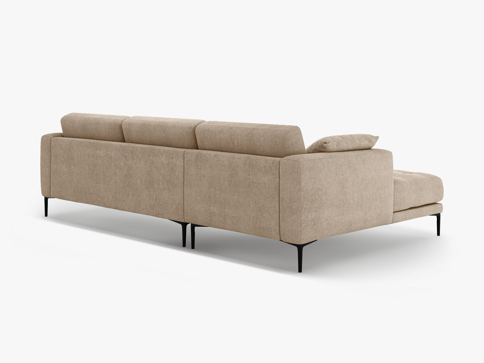 Micadoni Ecksofa Bemy 3-Sitzer Links Strukturierter Stoff Sand