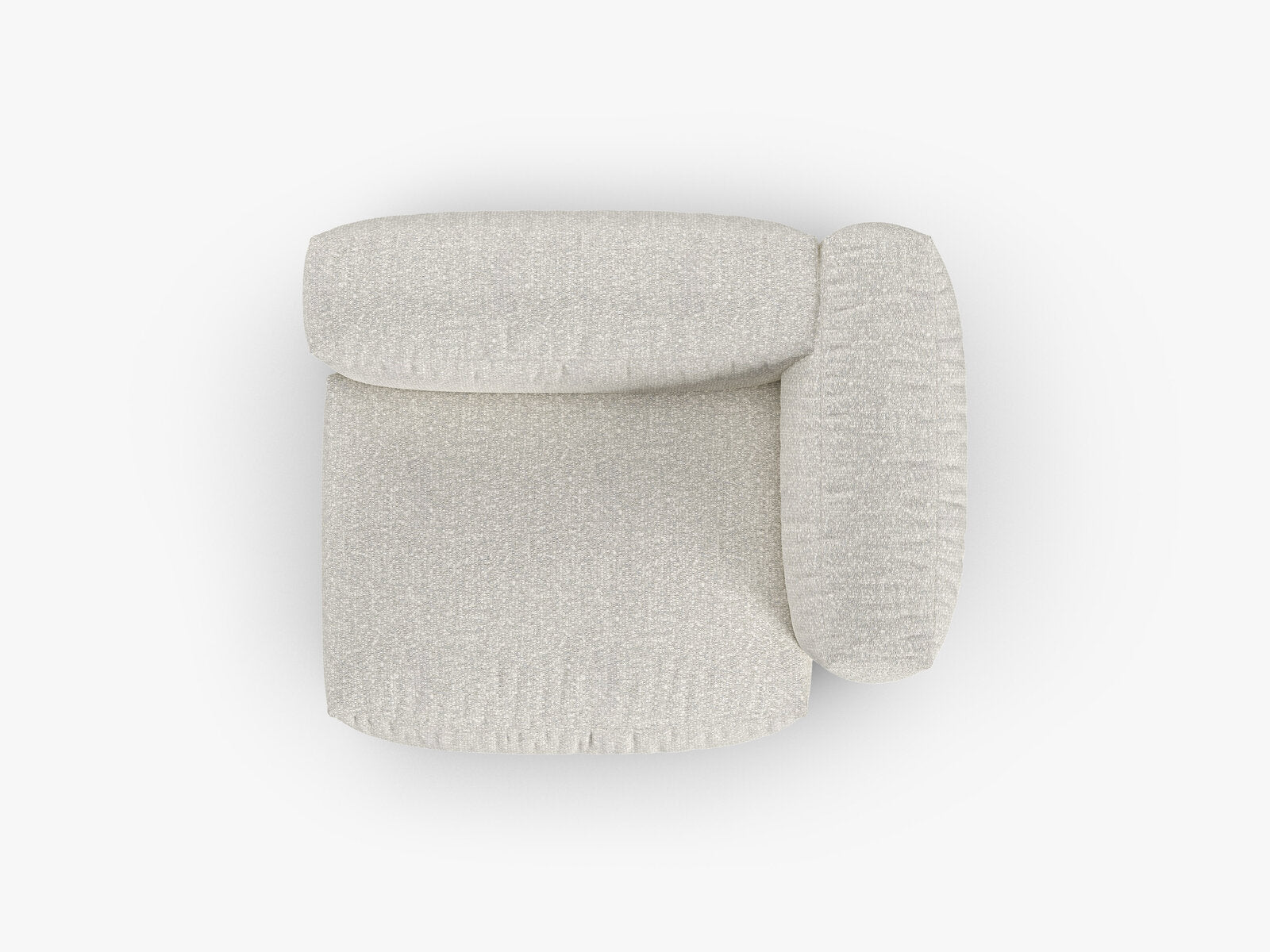 Micadoni Eckmodul mit Armlehne Martina 1-Sitzer 90cm Sitztiefe Rechts Boucle Monet Grau Beige Melange