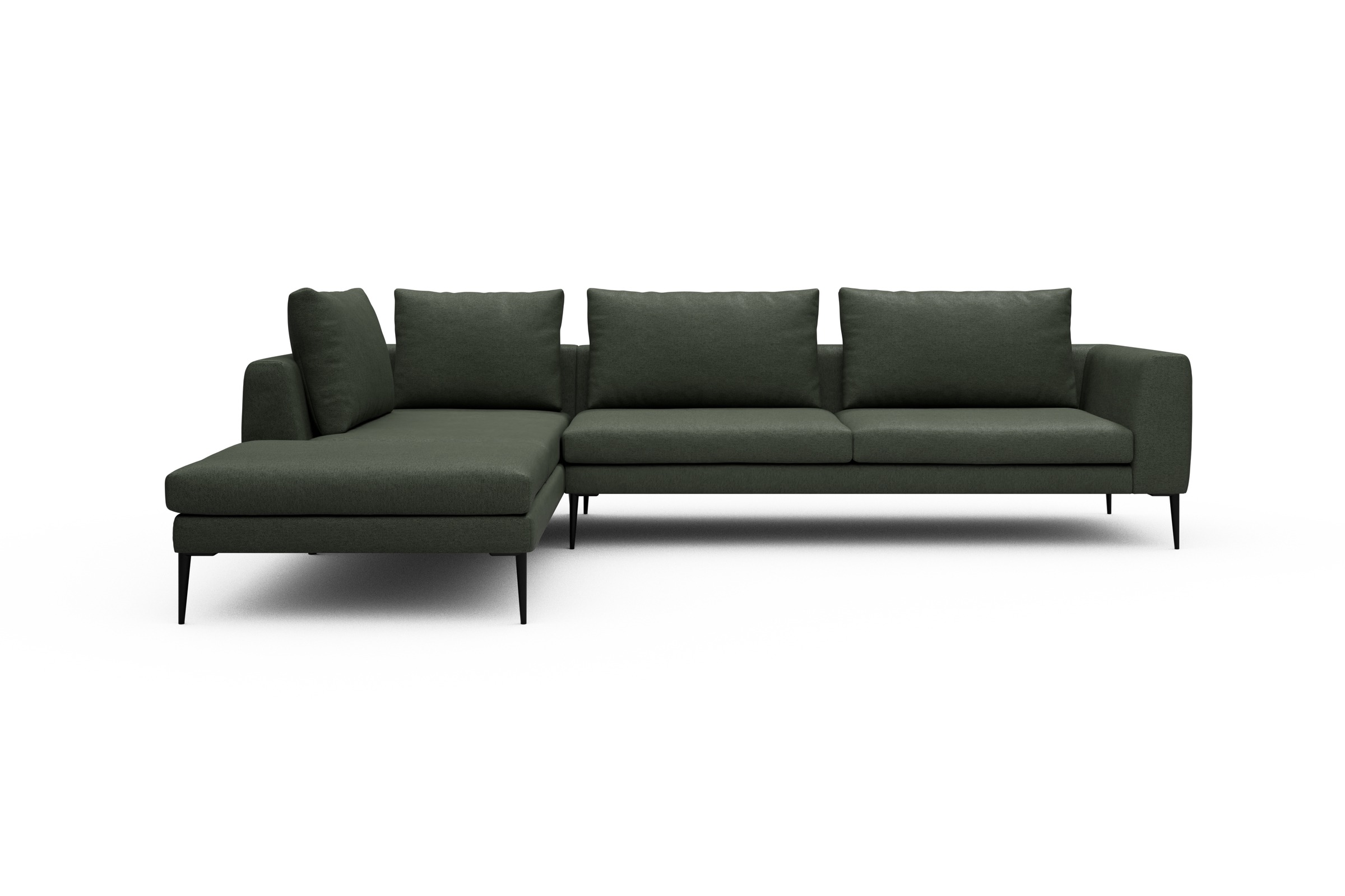 Skandi Home Ecksofa Paul Relax-Ecke rechts mit 3-Sitzer Denari-Forest-Green moebelfaktor