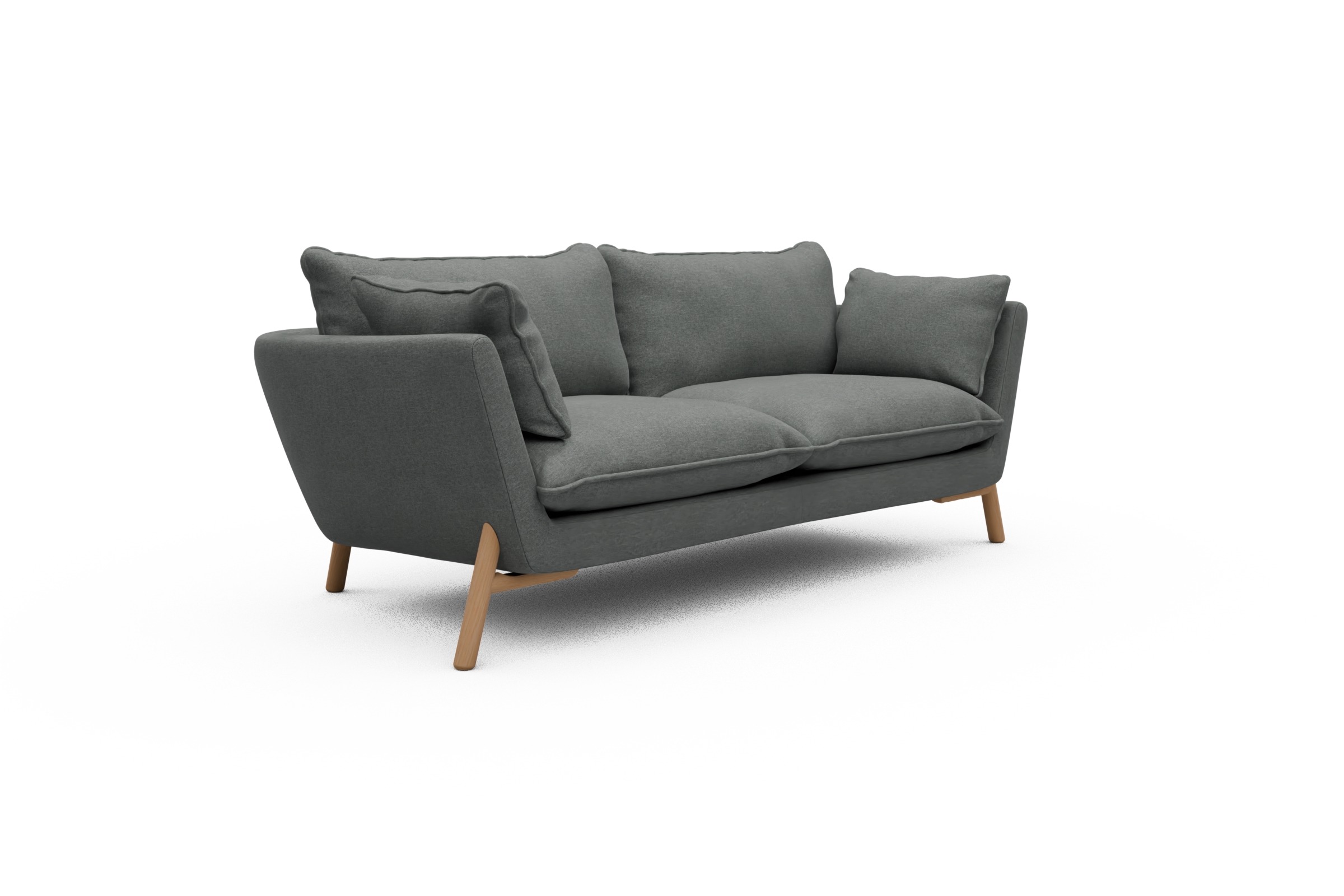 Sofa Emil PREMIUM 2-Sitzer Beinfarbe Eiche Natur Satya-Steel