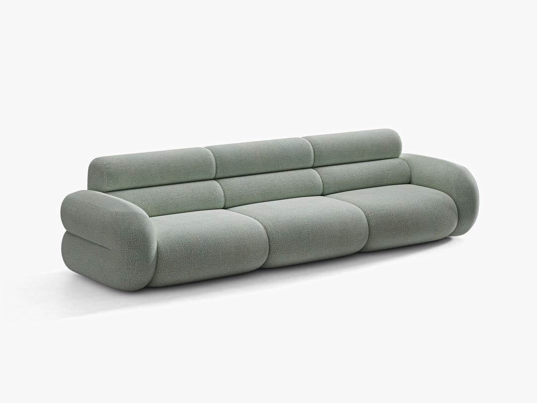Micadoni Neo Modulares Sofa 4-Sitzer Chenille SILENCIO Gedämpftes Blau
