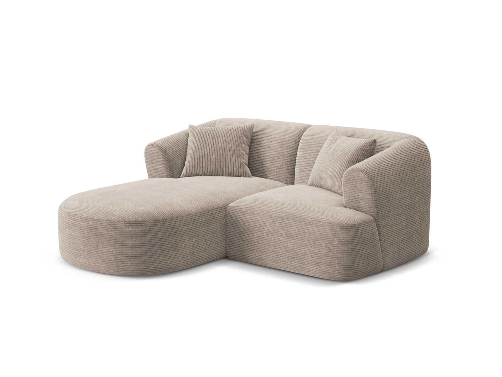 Cosmopolitan Design Ecksofa Campi 3-Sitzer Kord Lincoln D Cappuccino Links