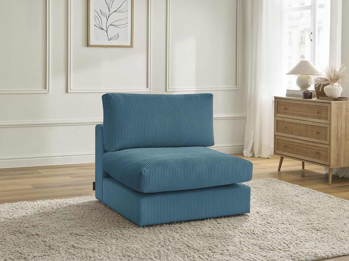Bobochic Paris Sofamodul 1-Sitzer Cordsamt Hellblau