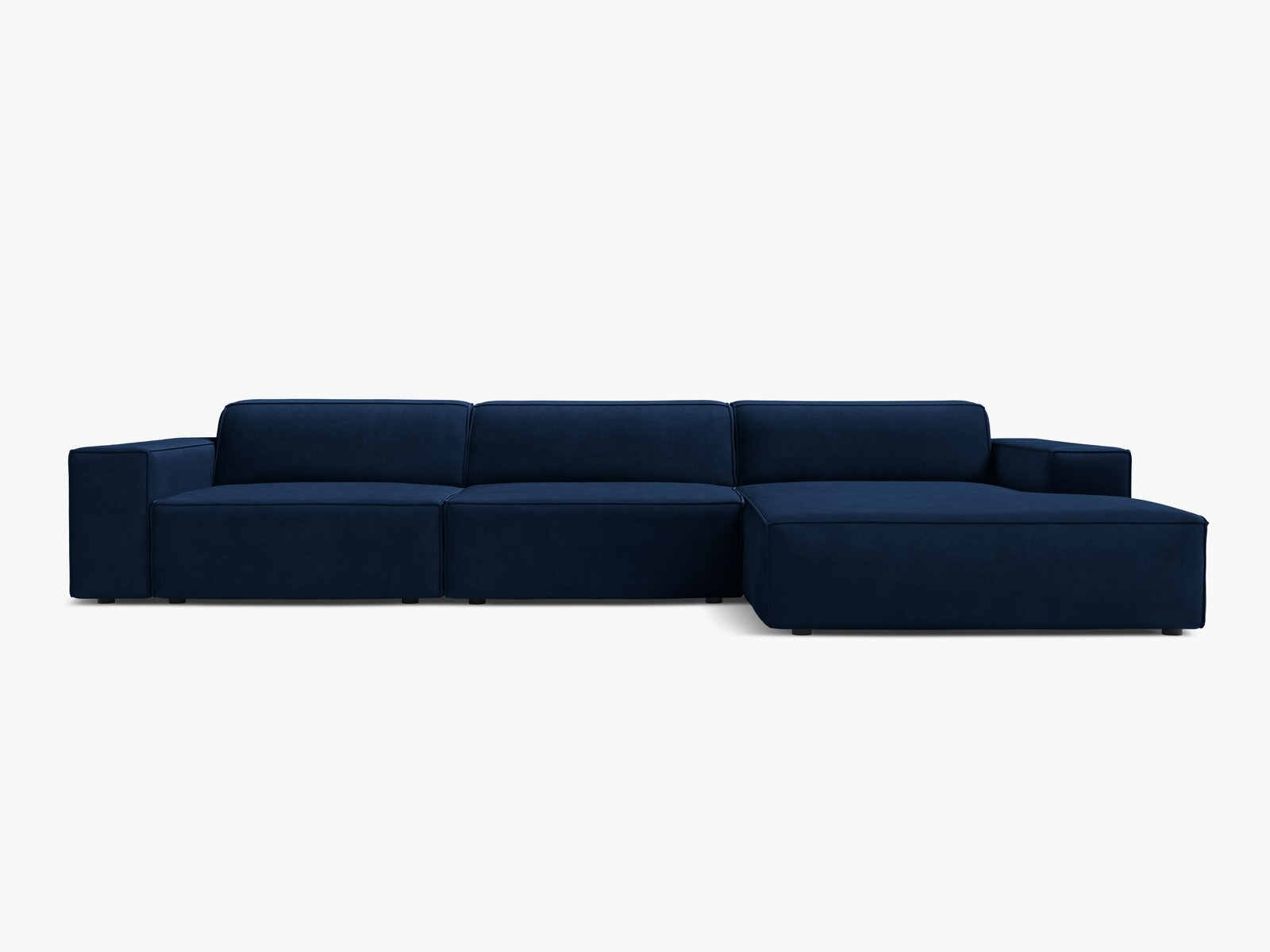 Micadoni Ecksofa Jodie 4-Sitzer Rechts Samt Bluvel Königsblau