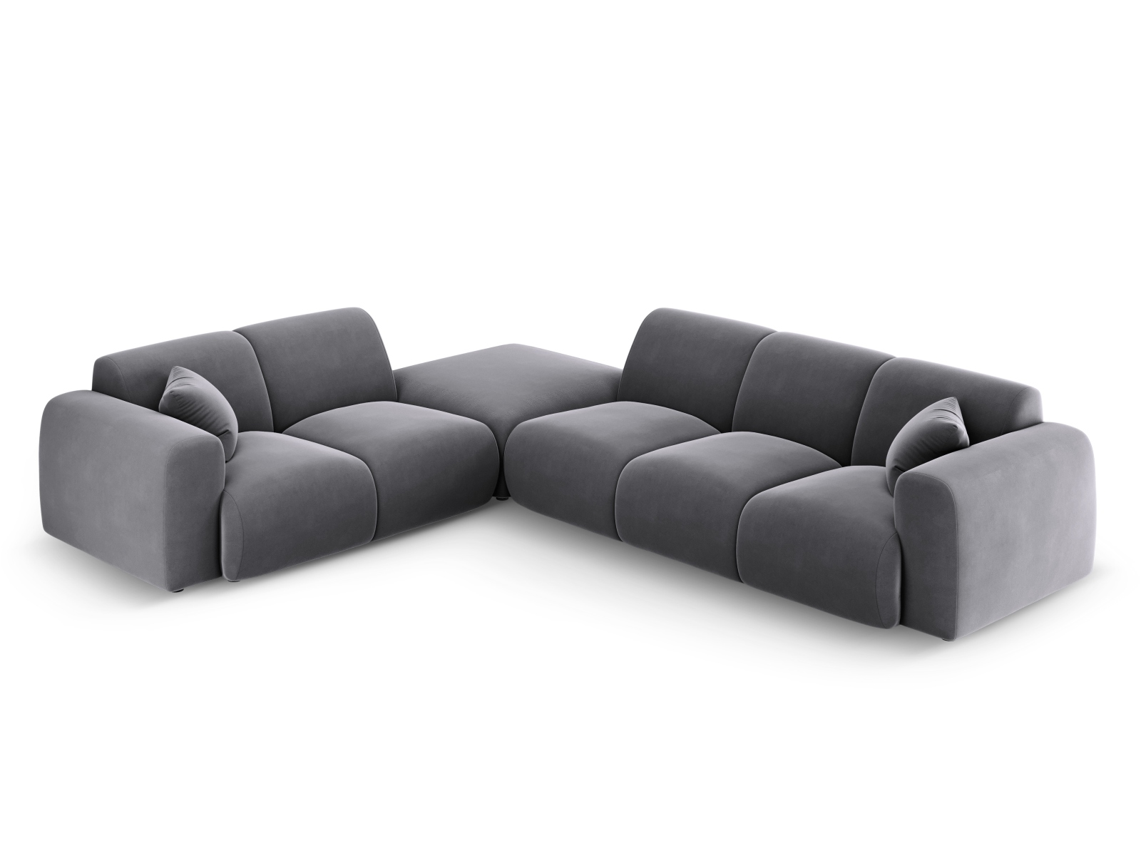 Cosmopolitan Design Ecksofa Nolio 4-Sitzer offen Samt Casino Dunkelgrau Links