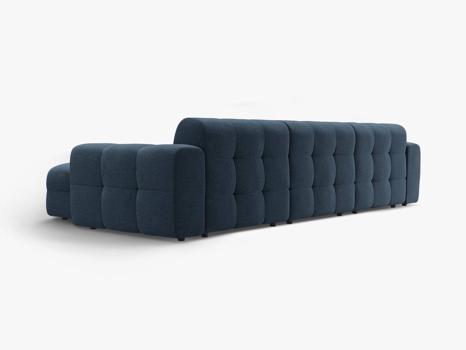 Micadoni Ecksofa Kendal 5-Sitzer Rechts Strukturierter Stoff Marineblau