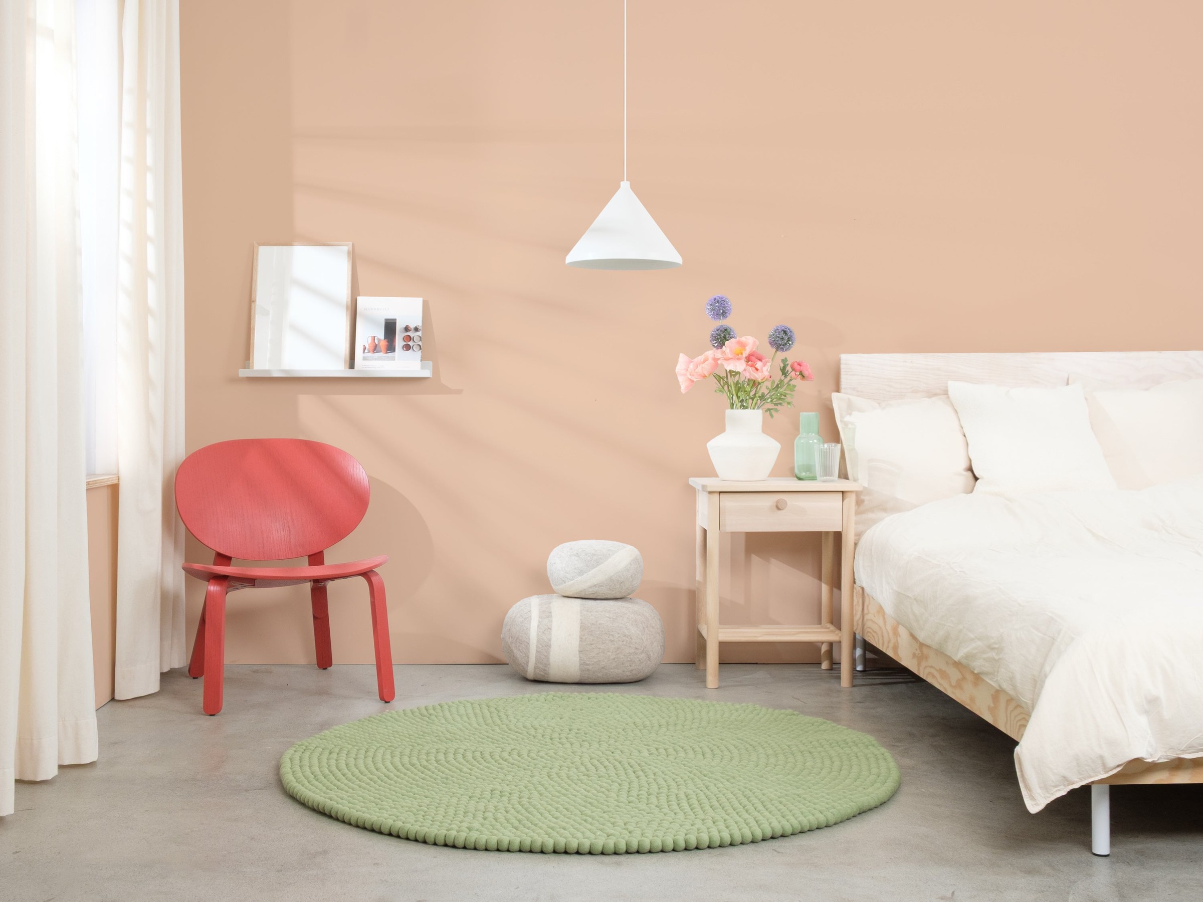 myfelt Lasse Filzkugelteppich Hellgrün rund Ø 50 cm