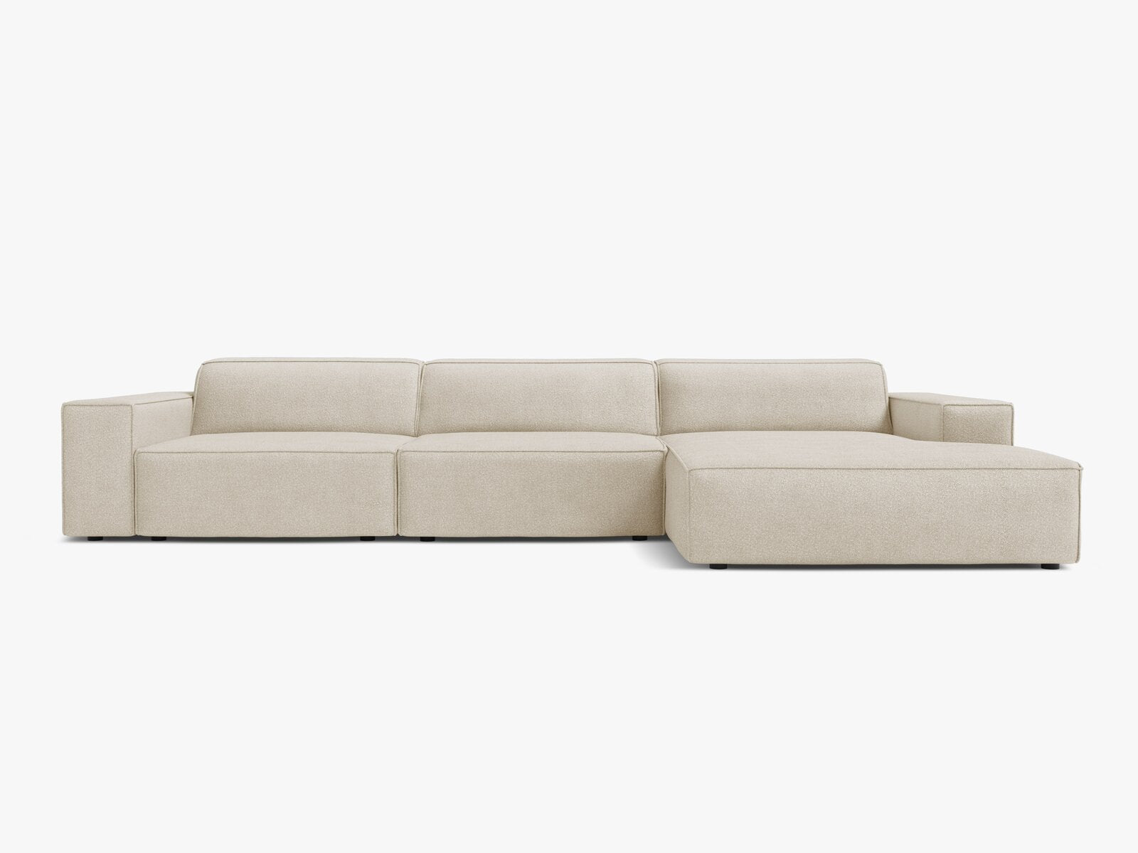 Micadoni Ecksofa Jodie 4-Sitzer Rechts Boucle Baloo Beige
