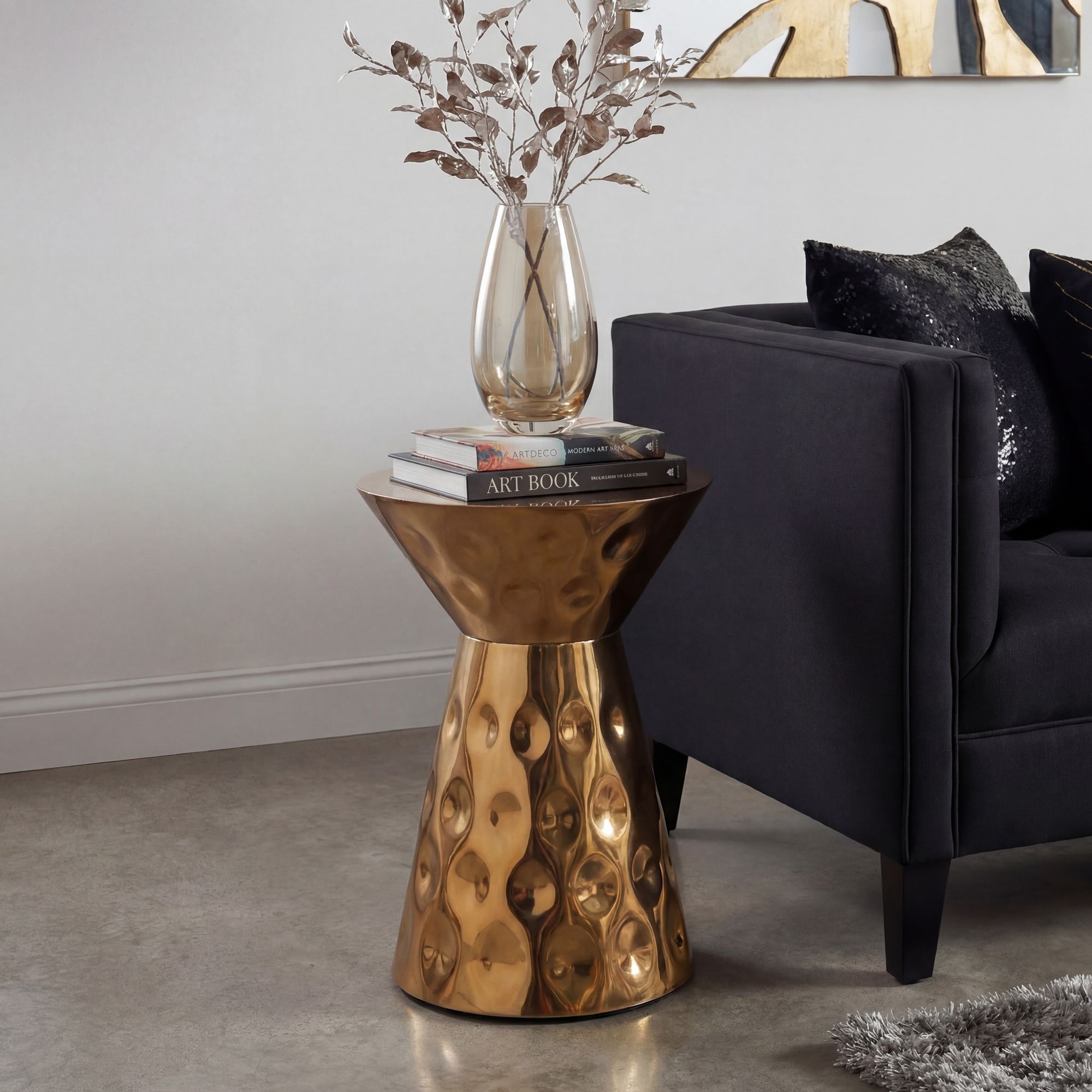 Beistelltisch Selje Aluminium Gold Höhe 51 cm