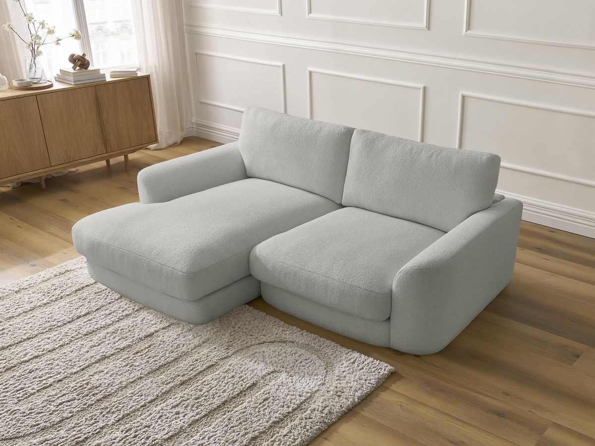 Bobochic Leonore Ecksofa Bouclé-Stoff Hellgrau Ecke links