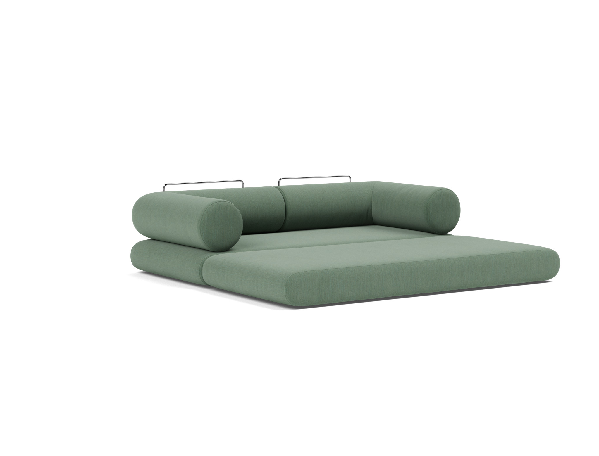 Tagesbett Circlus mit L-förmigen Armlehnen Flachgewebe Elegance 518-Green