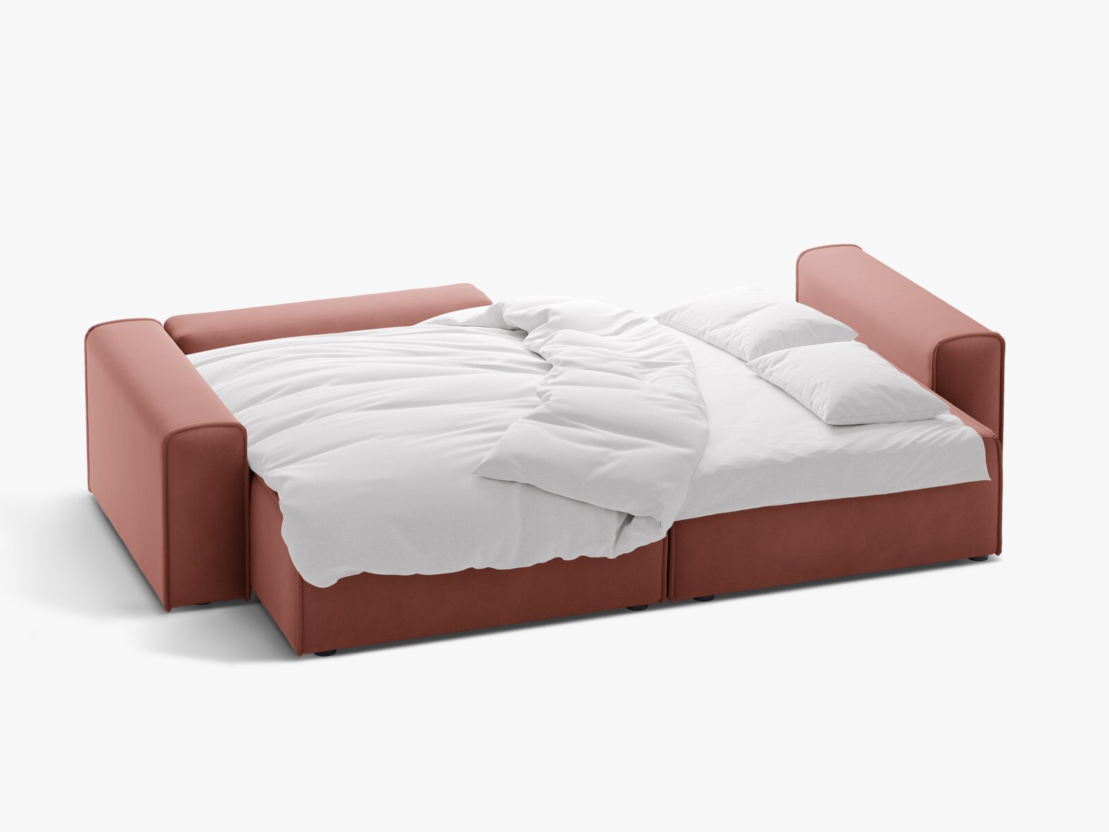 Micadoni Ecksofa Victor 3-Sitzer mit Schlaffunktion Links Samt Rosa