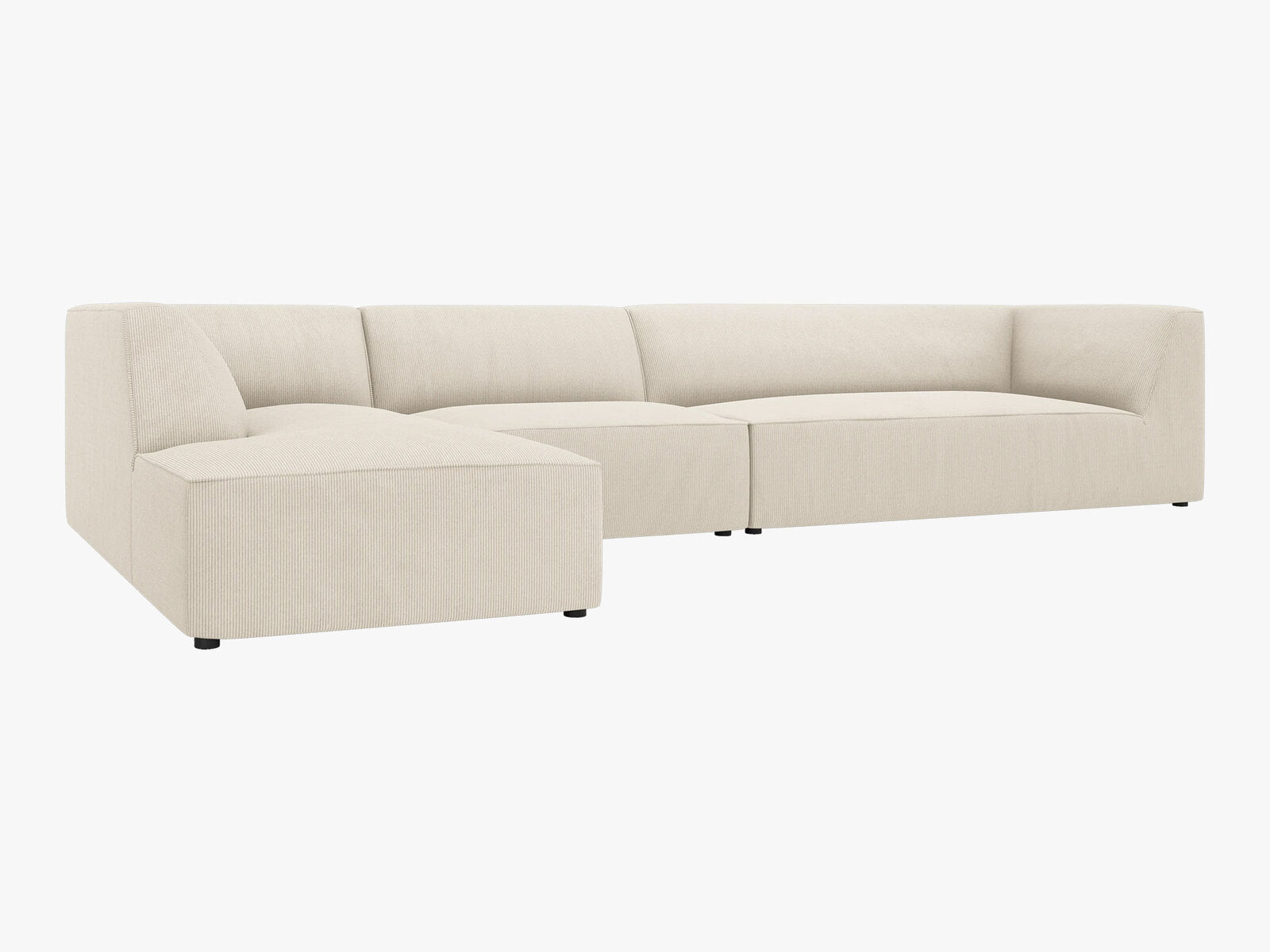 Micadoni Ecksofa Ruby 5-Sitzer Links Kord Scala Helles Beige