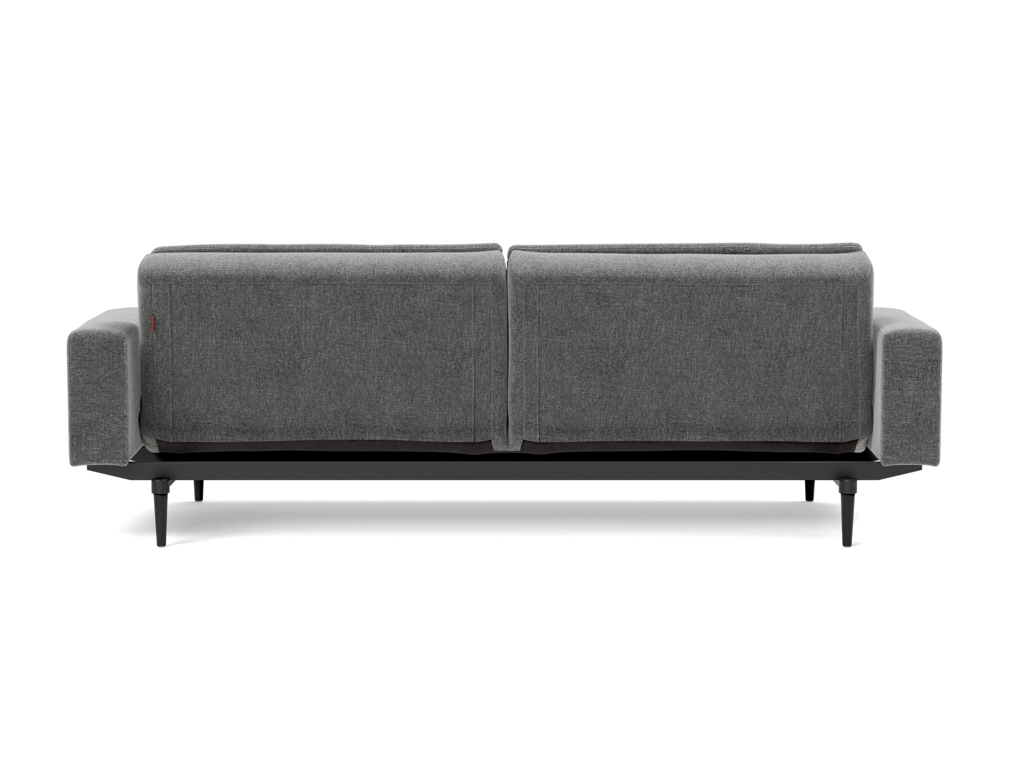 Schlafsofa Dublexo mit Armlehnen Strukturierter Stoff Twist 563-Charcoal Beine Styletto Eiche schwarz
