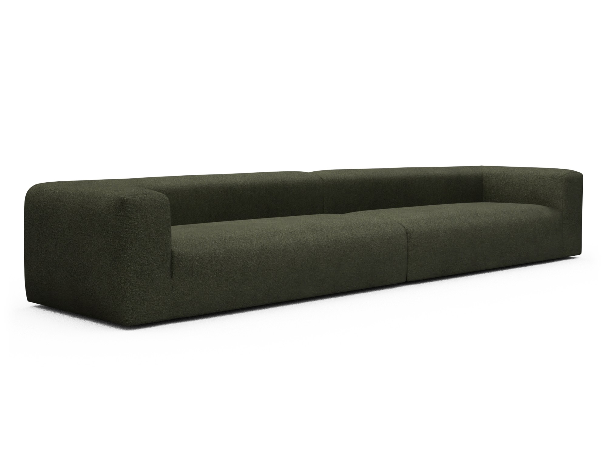 Skandi Home Modulares XXL Sofa Fred 5-Sitzer Boucle-Forest-Green moebelfaktor