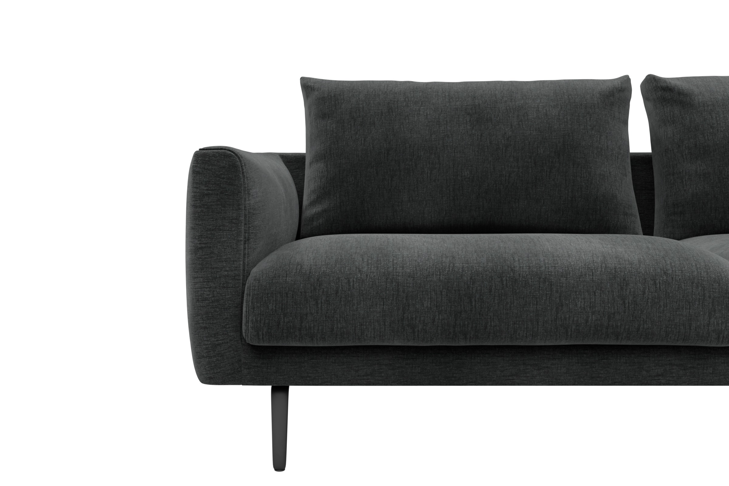Ecksofa Karl Chaiselongue rechts mit 2,5-Sitzer Smooth-Deep-Warm-Grey