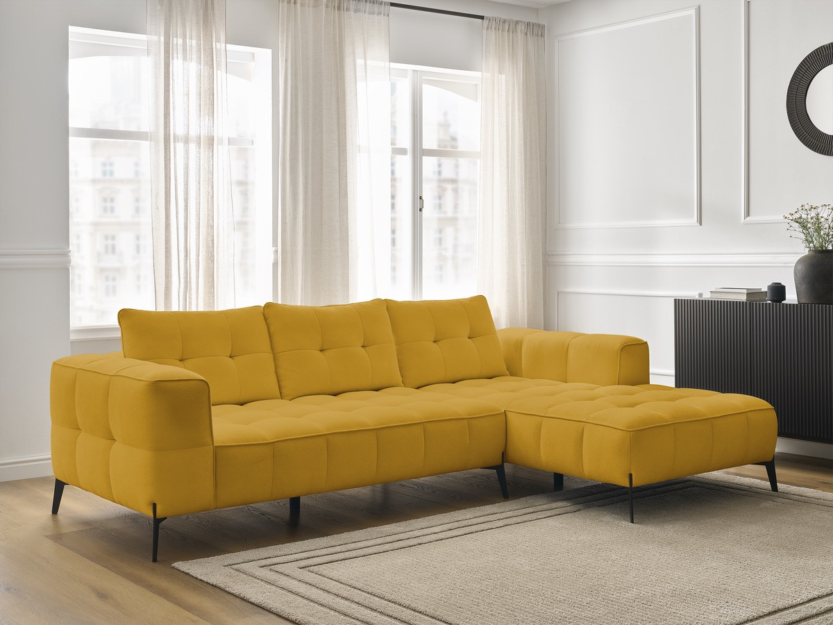 Bobochic Anis Ecksofa Strukturstoff Gelb Ecke rechts