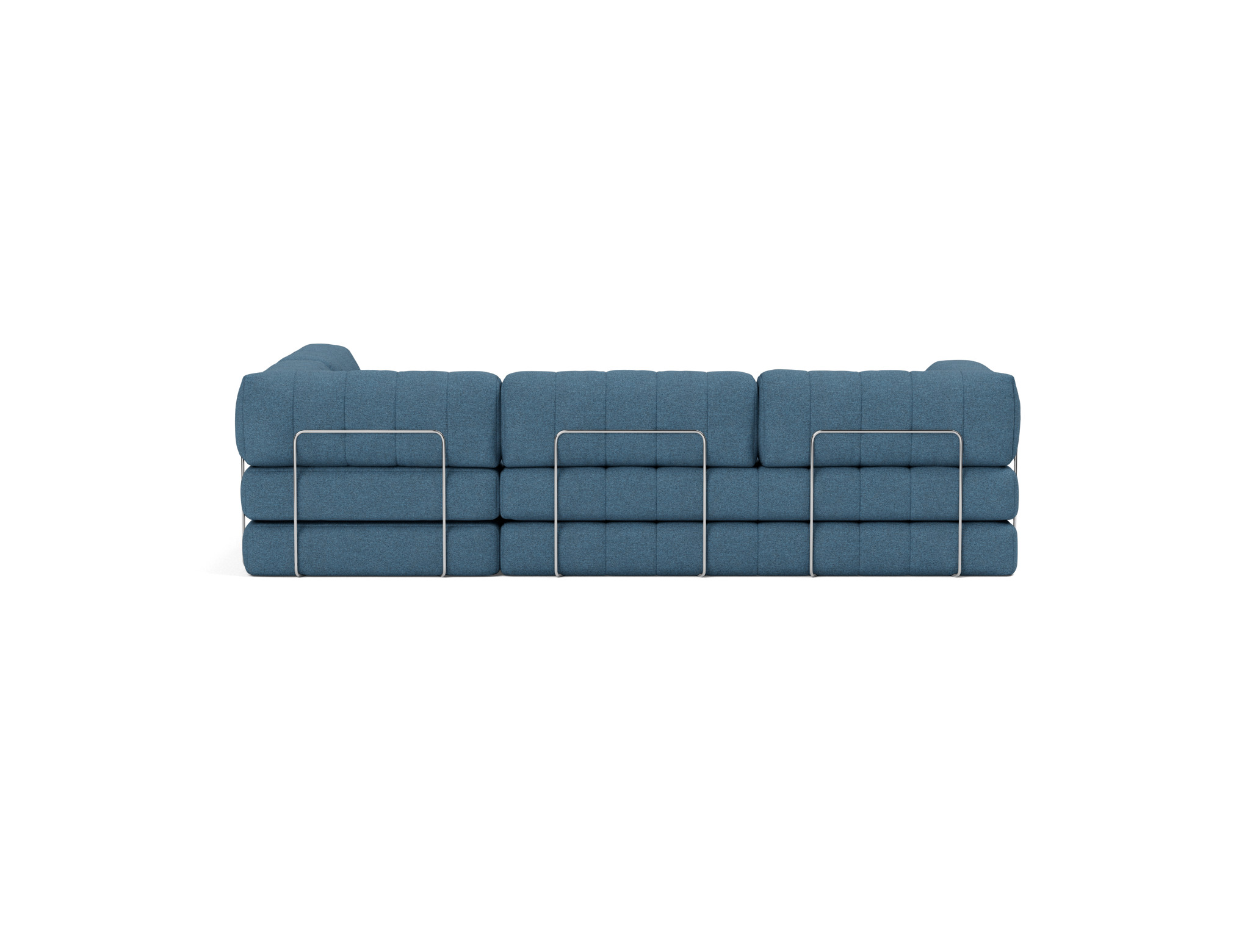 Eck-Schlafsofa CozyPad L-Form mit Armlehne Strukturierter Stoff Weda 302-Weda-Blue