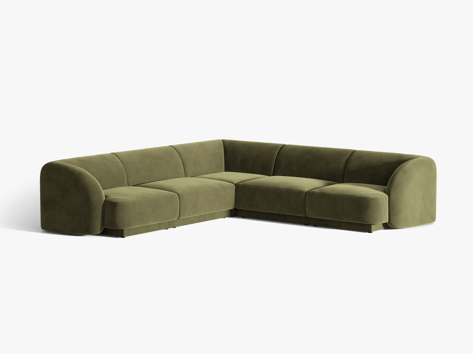 Micadoni 5-Sitzer Symmetrisches Ecksofa Miley Samt Bluvel Grün