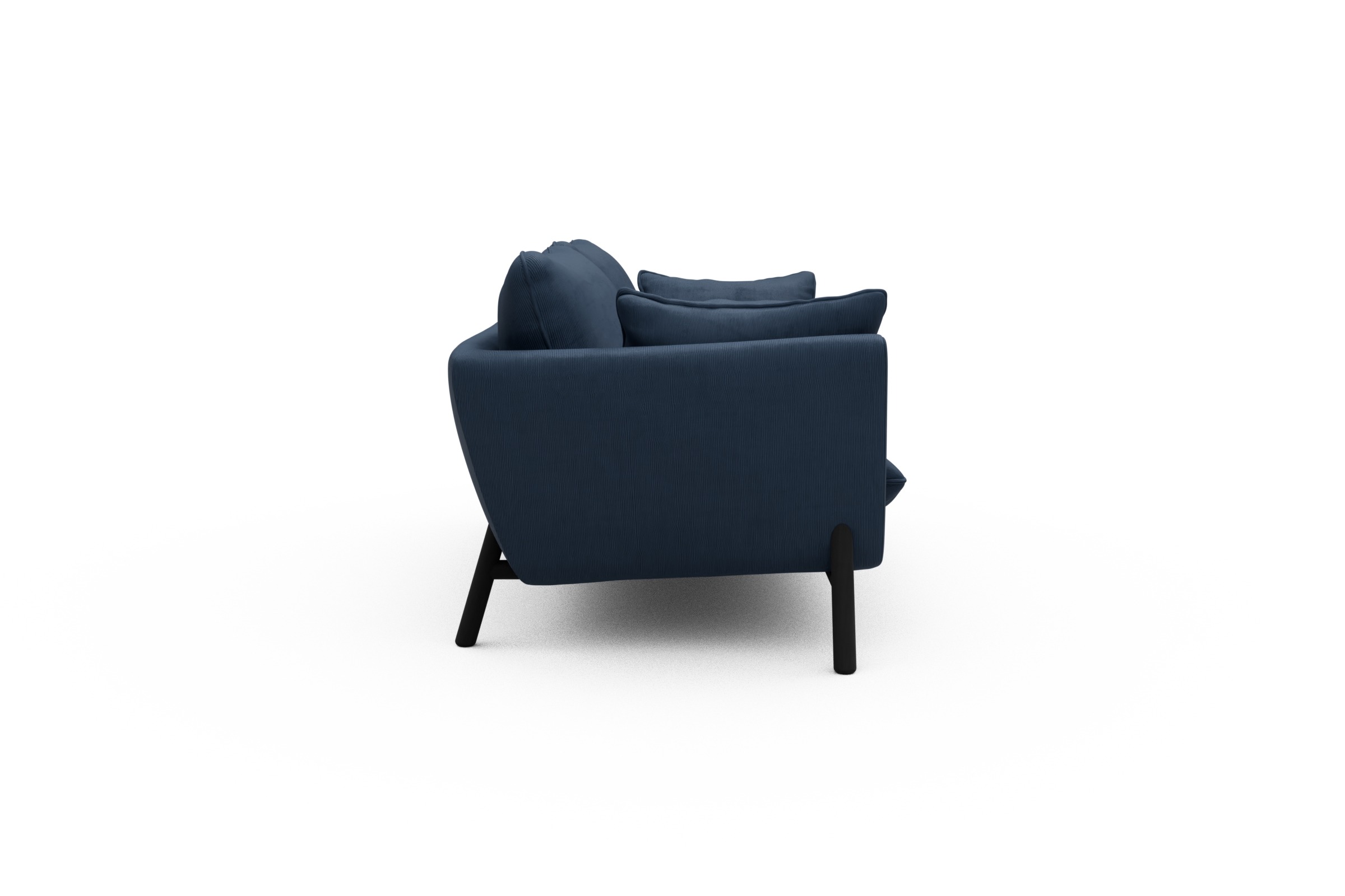 Sofa Emil 2-Sitzer Beinfarbe Eiche Schwarz Cordufine-Royal-Blue