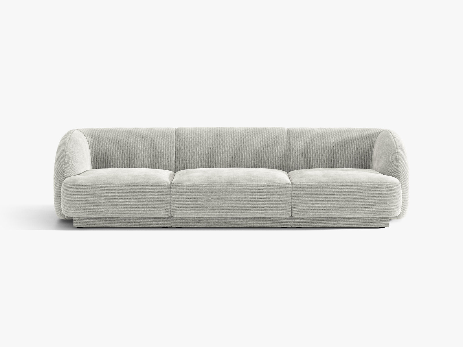 Micadoni Sofa Miley 3-Sitzer Chenille Eden Silber