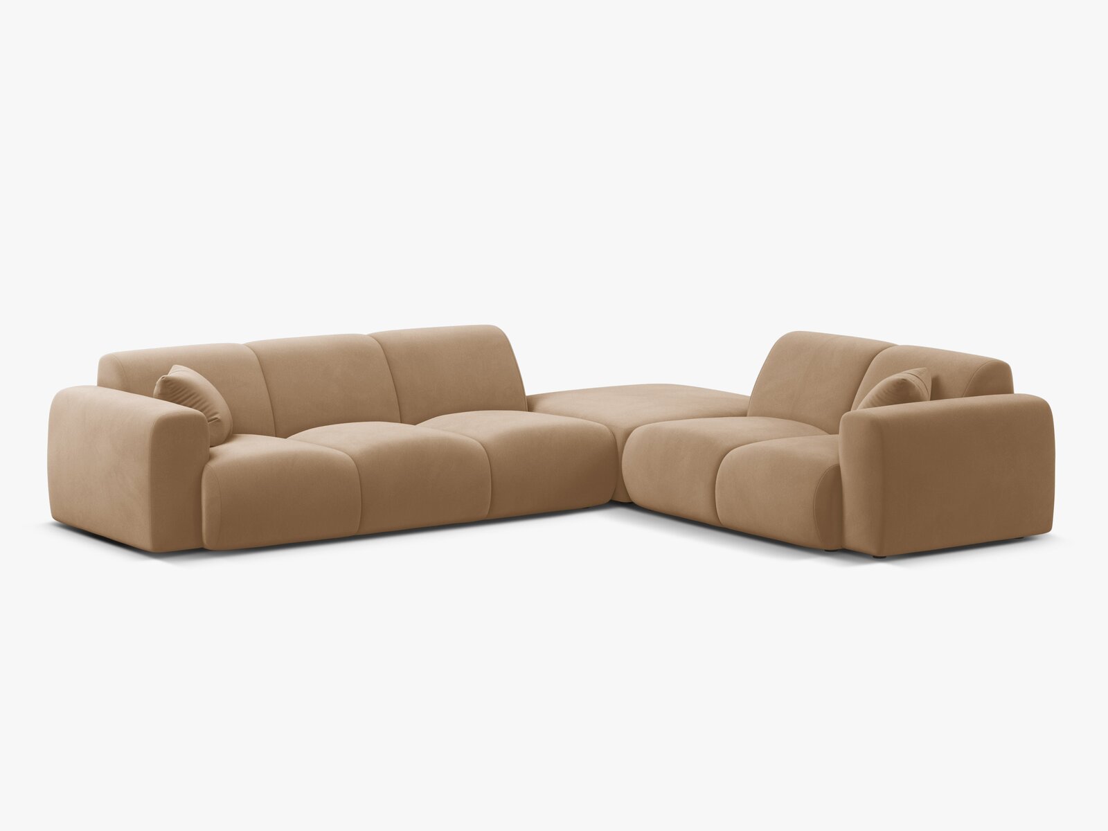 Micadoni Ecksofa Molino 6-Sitzer Rechts Samt Casino Sand