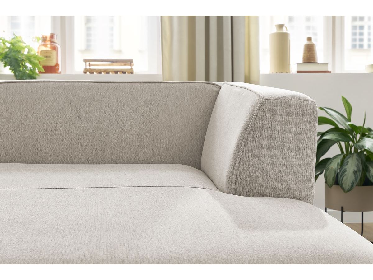 Bobochic Megeve Méridienne-Modul Melange-Stoff Beige Ecke rechts