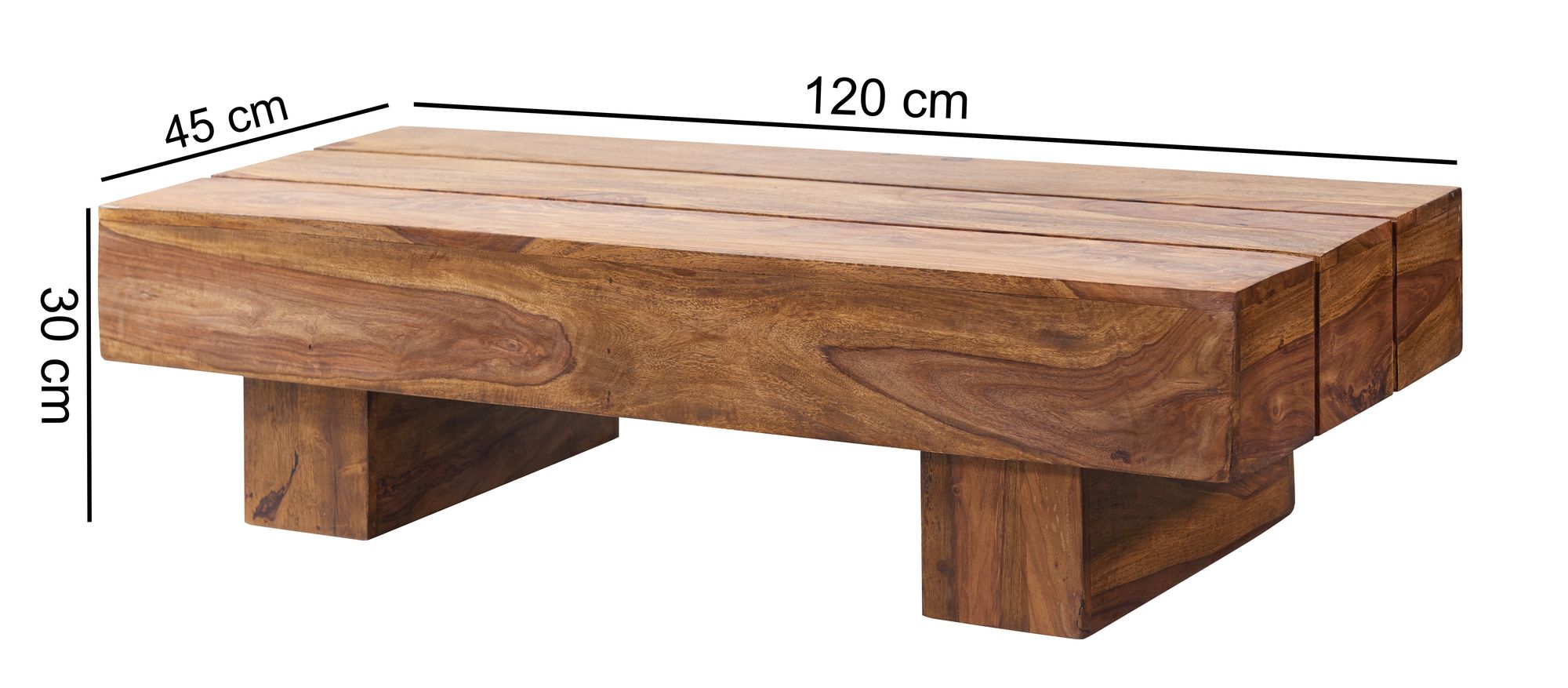 Couchtisch Eidsvag Massivholz Sheesham 120 × 45 × 30 cm
