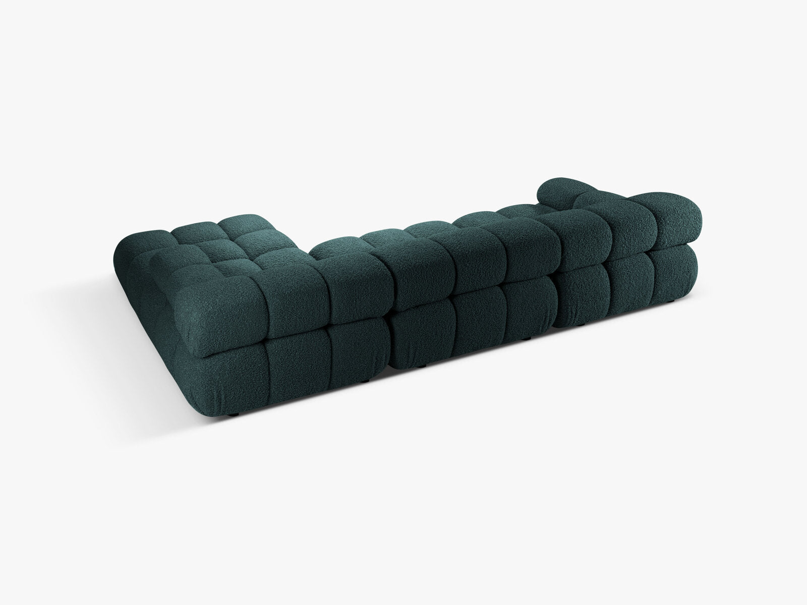 Micadoni Modulares Ecksofa Bellis 4-Sitzer Rechts Boucle Rolf Petrol