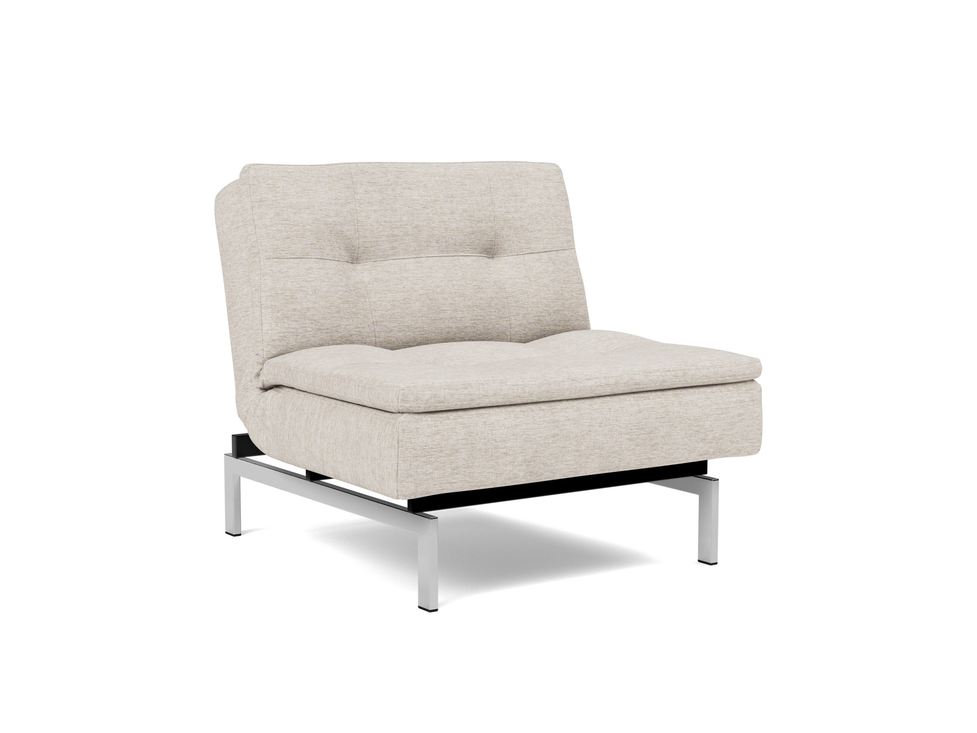 Sessel Dublexo Chenille Yuveno 470-Natural Beine Chrom