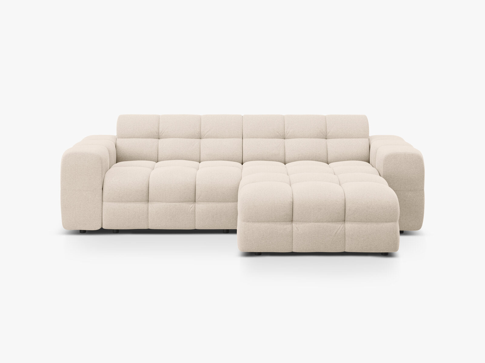 Micadoni Ecksofa Kendal 4-Sitzer Rechts Strukturierter Stoff Beige