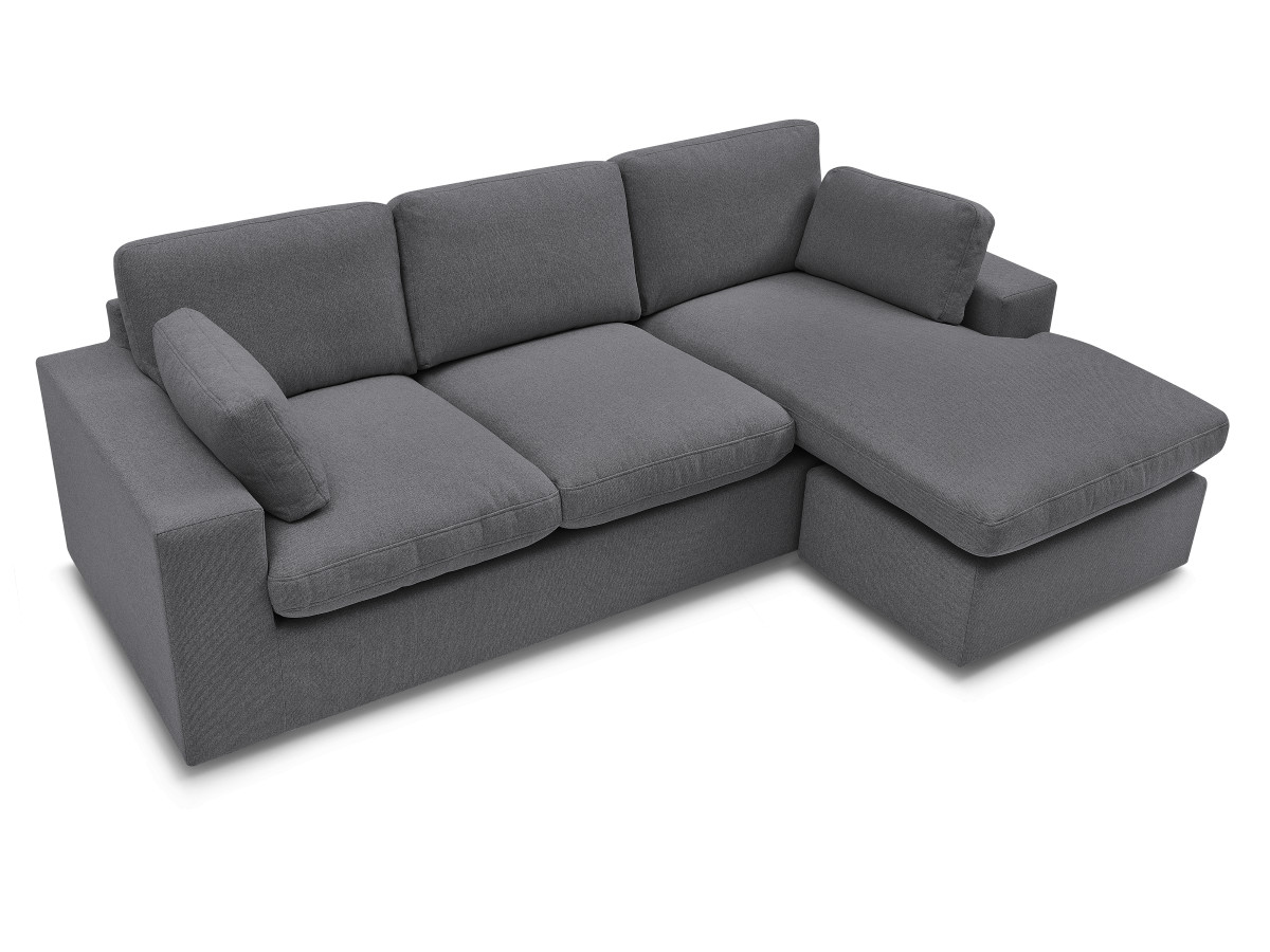 Bobochic Belair Ecksofa 220 × 139 cm Stoff Dunkelgrau