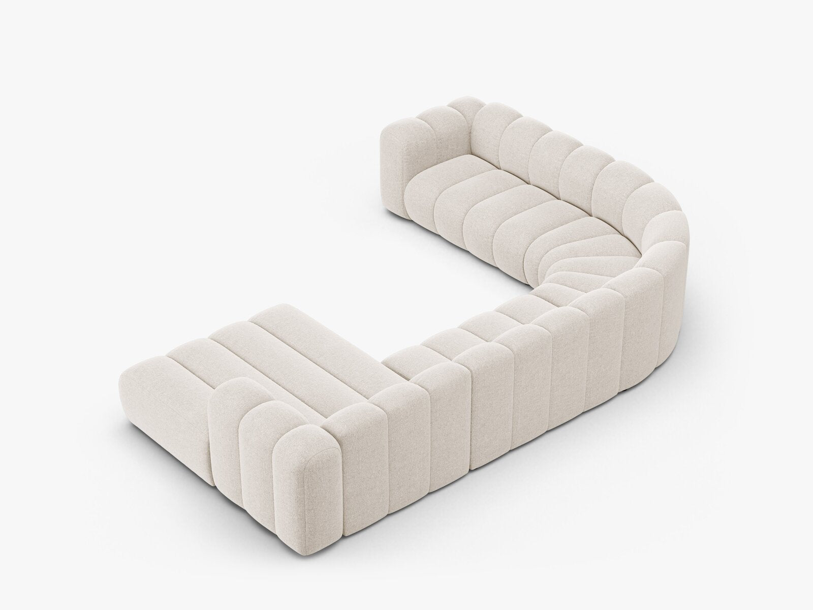 Micadoni Modulares Panorama Ecksofa Lupine 6-Sitzer Links Chenille Eden Helles Beige