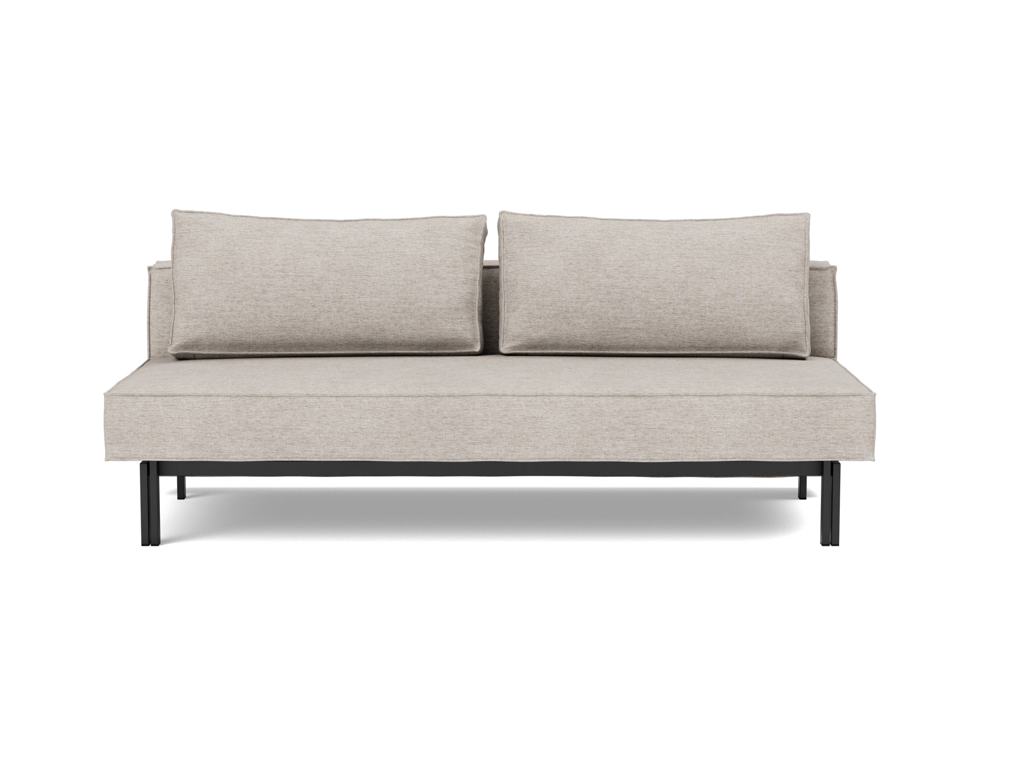 Schlafsofa Sly Chenille Yuveno 471-Sand Beine Schwarzes Metall