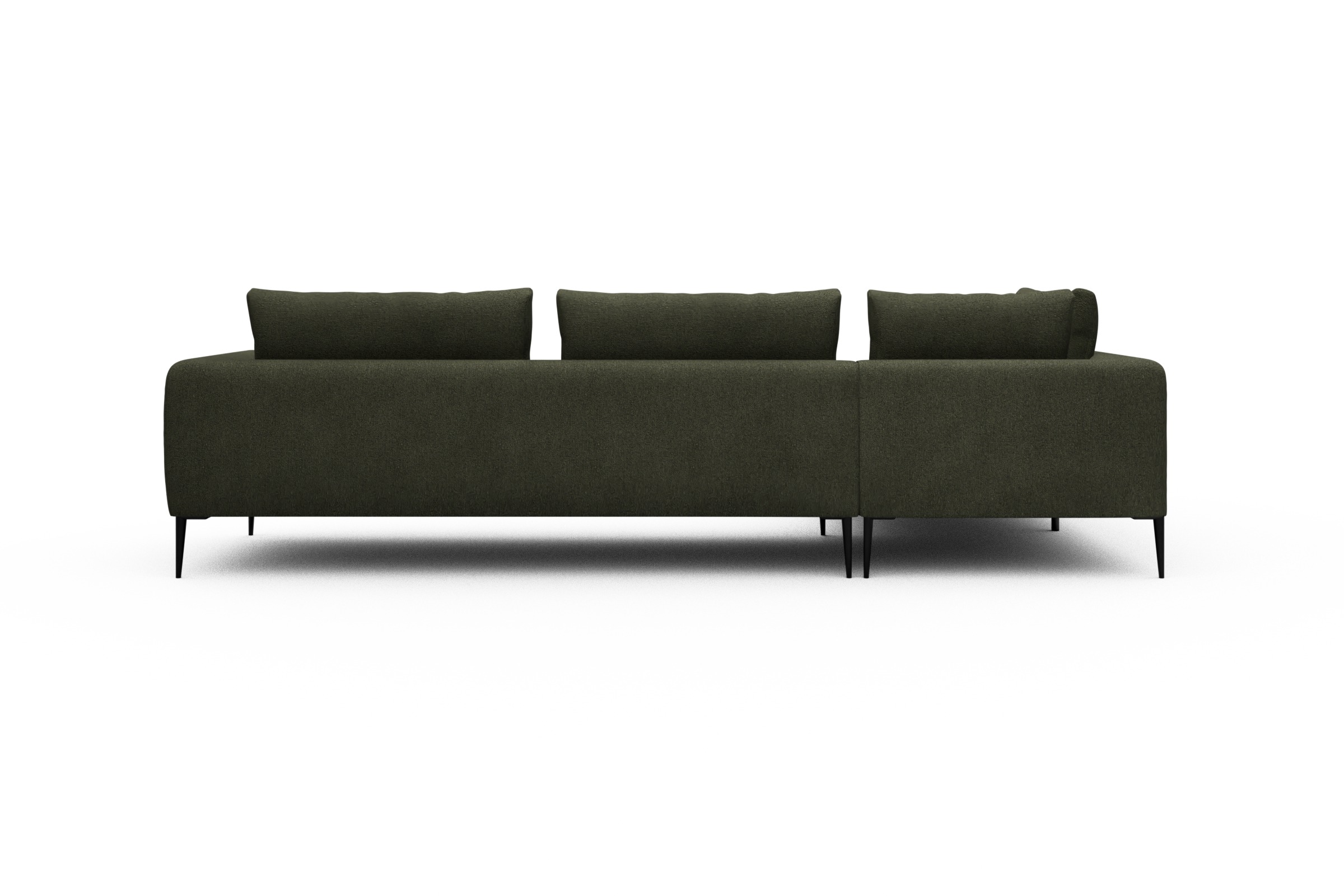 Ecksofa Paul Relax-Ecke rechts mit 3-Sitzer Boucle-Forest-Green